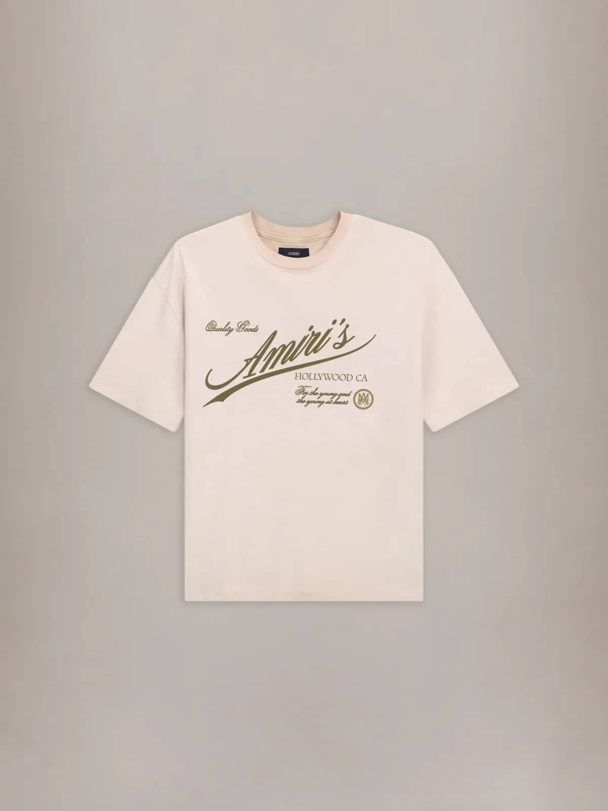Amiri bej t-shirt, önden görünüm