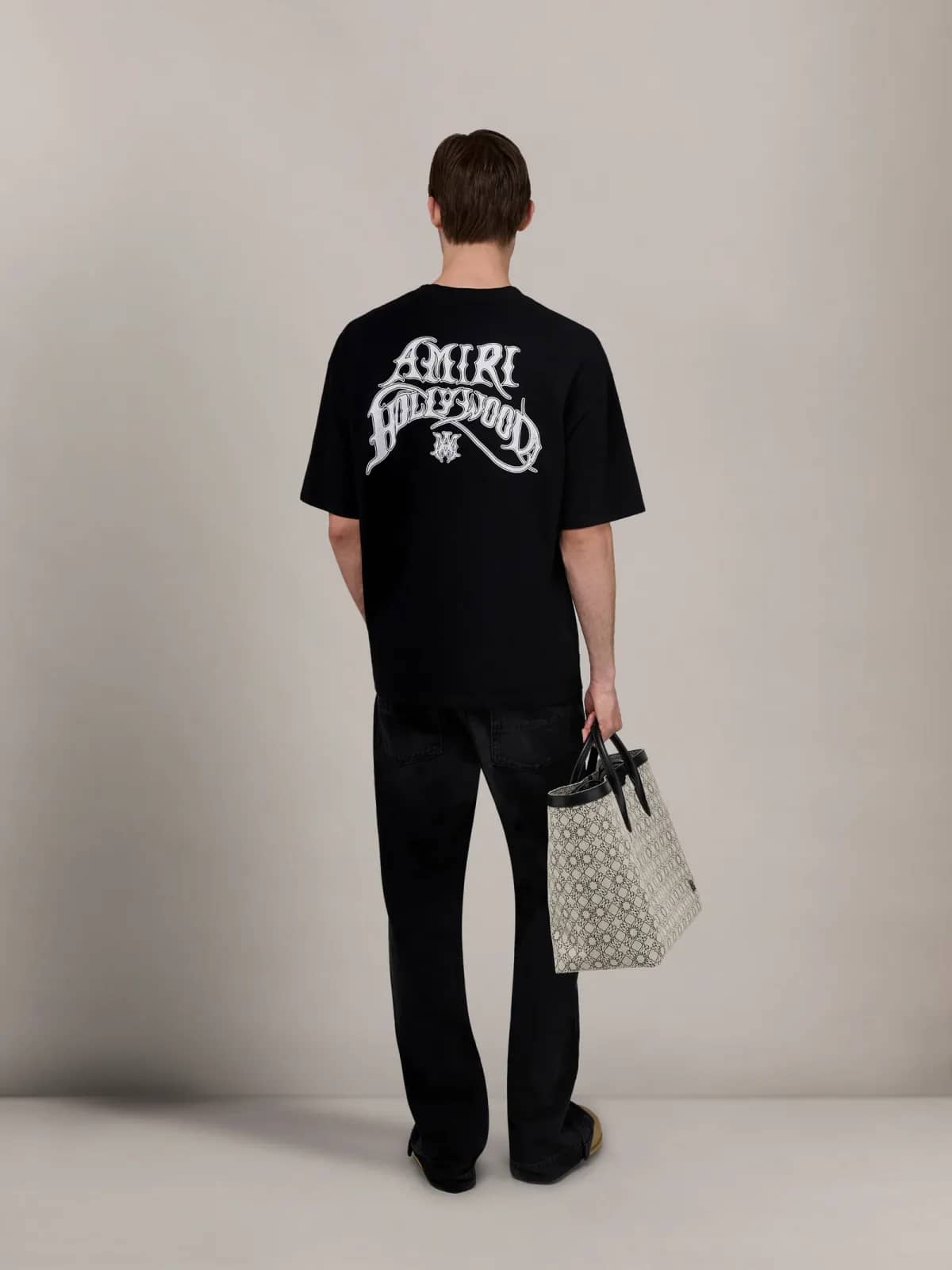 Amiri siyah t-shirt, detay görünüm