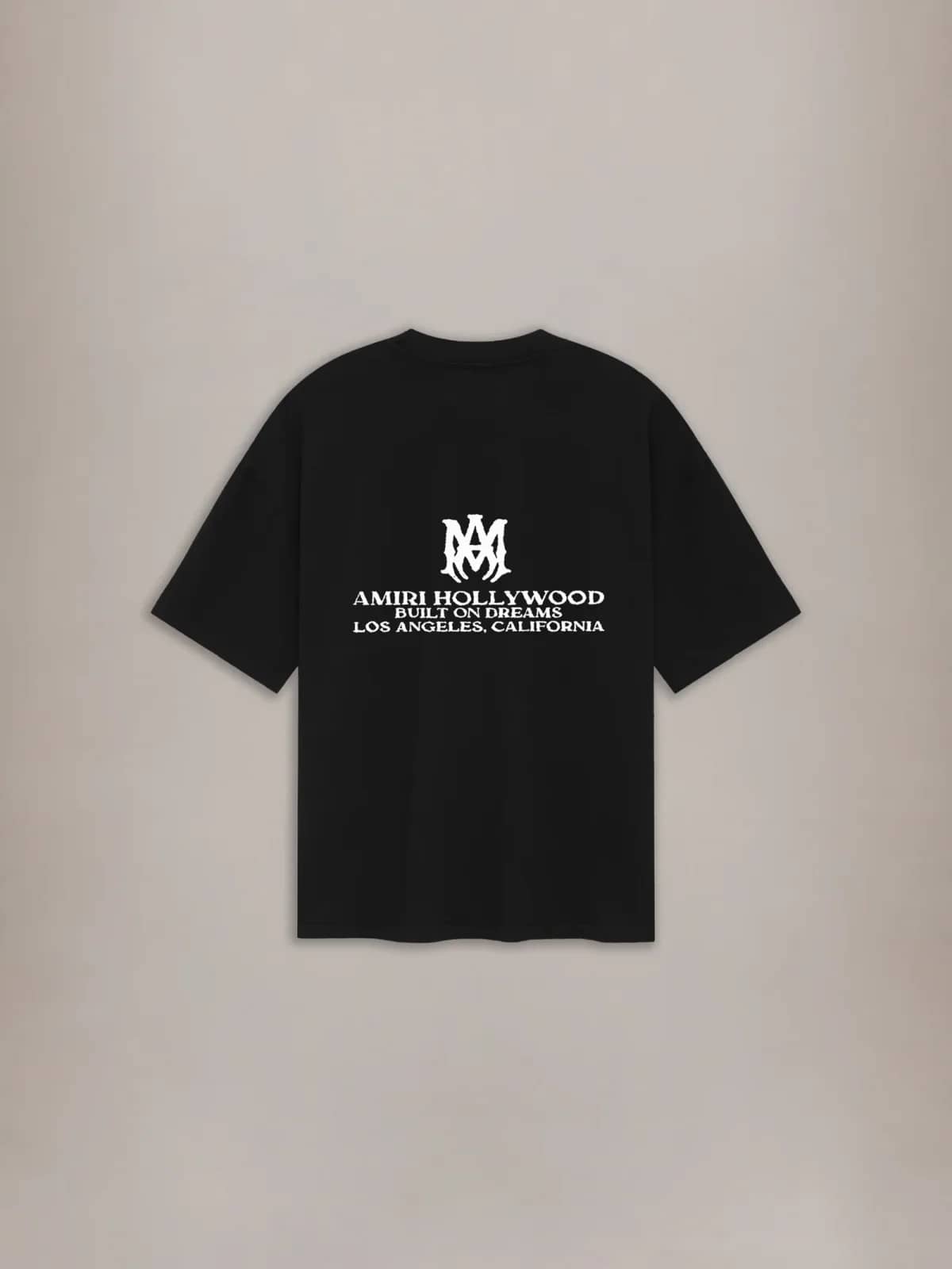 Amiri siyah t-shirt, arkadan görünüm