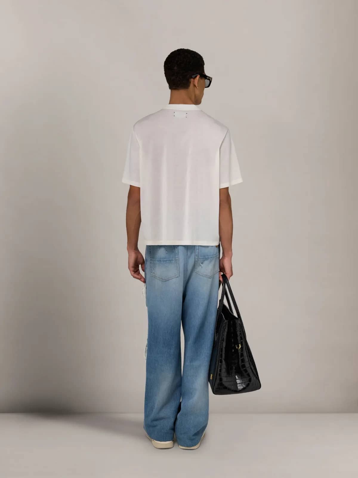 Amiri krem t-shirt, detay görünüm