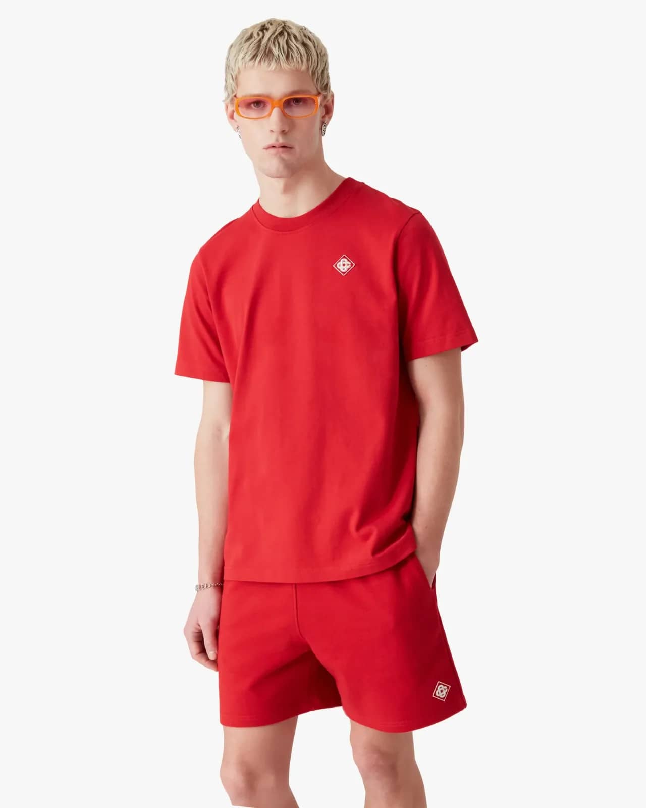 Casablanca kırmızı t-shirt, detay görünüm
