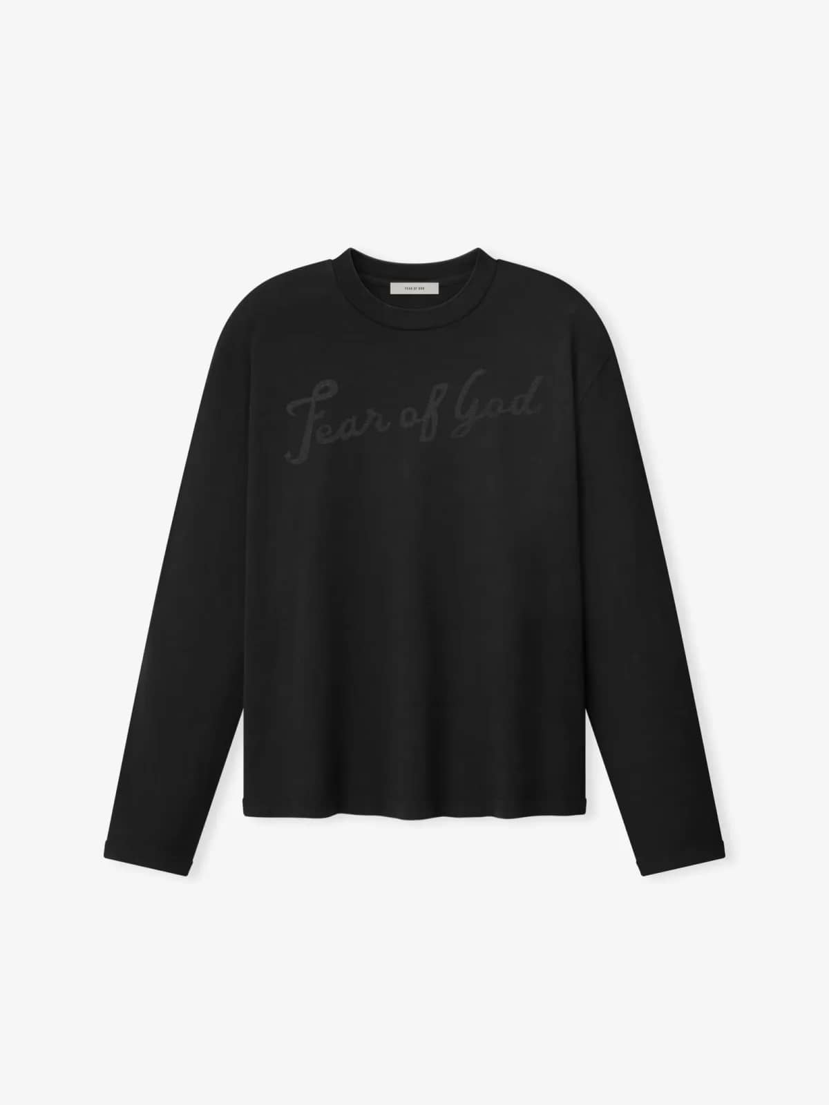 Fear of God siyah t-shirt, detay görünüm