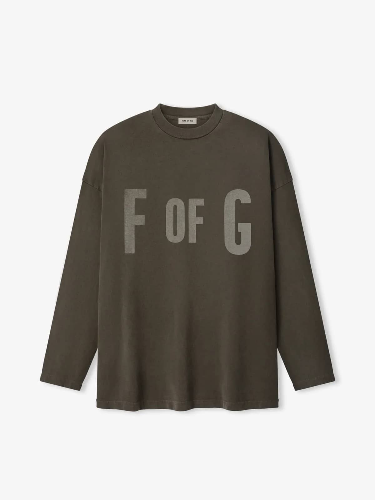 Fear of God kahverengi t-shirt, önden görünüm