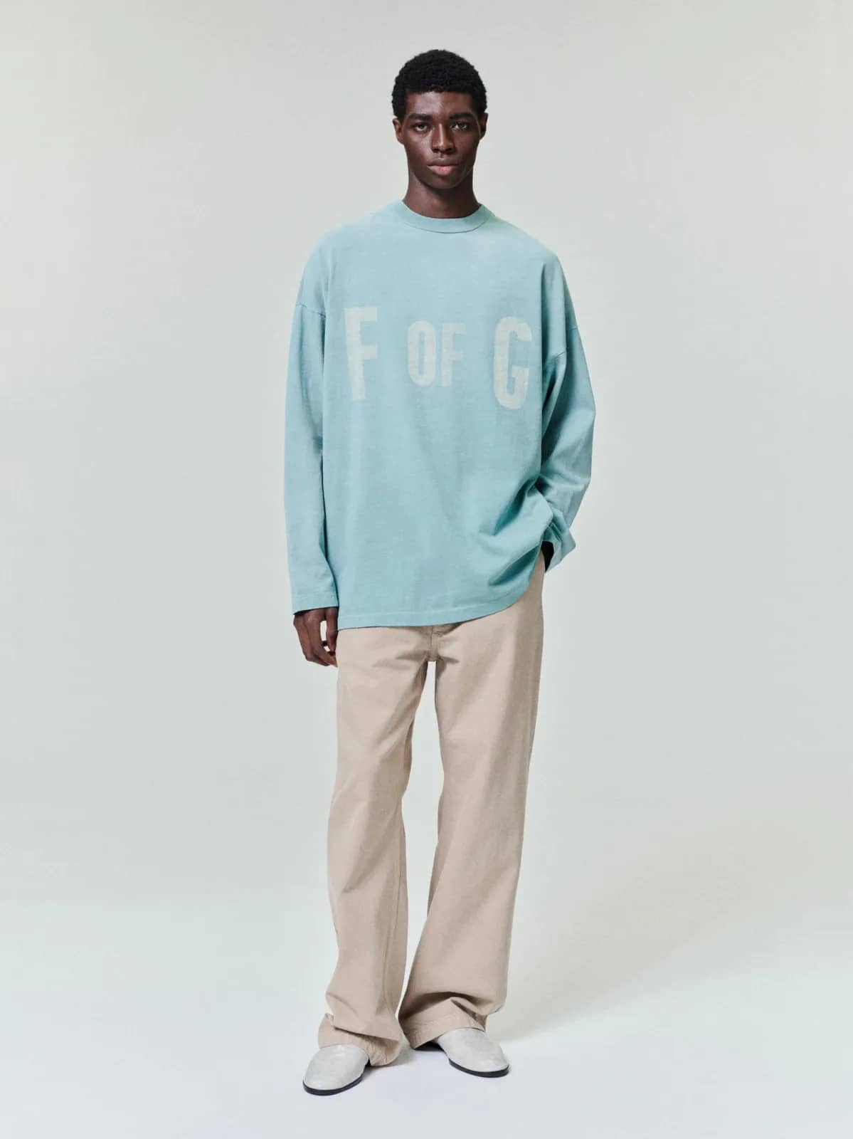 Fear of God açık mavi t-shirt, önden görünüm