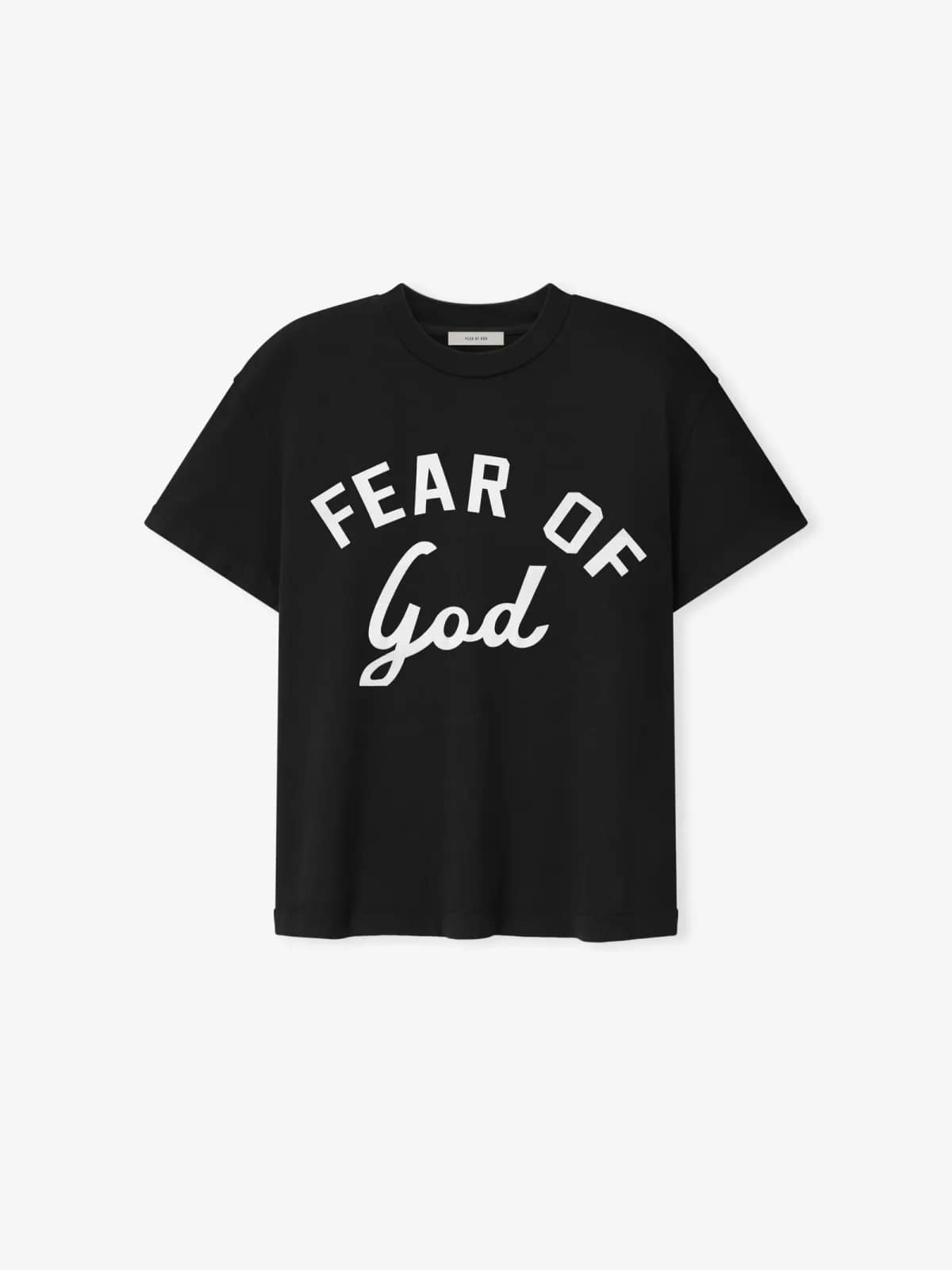 Fear of God siyah t-shirt, arkadan görünüm