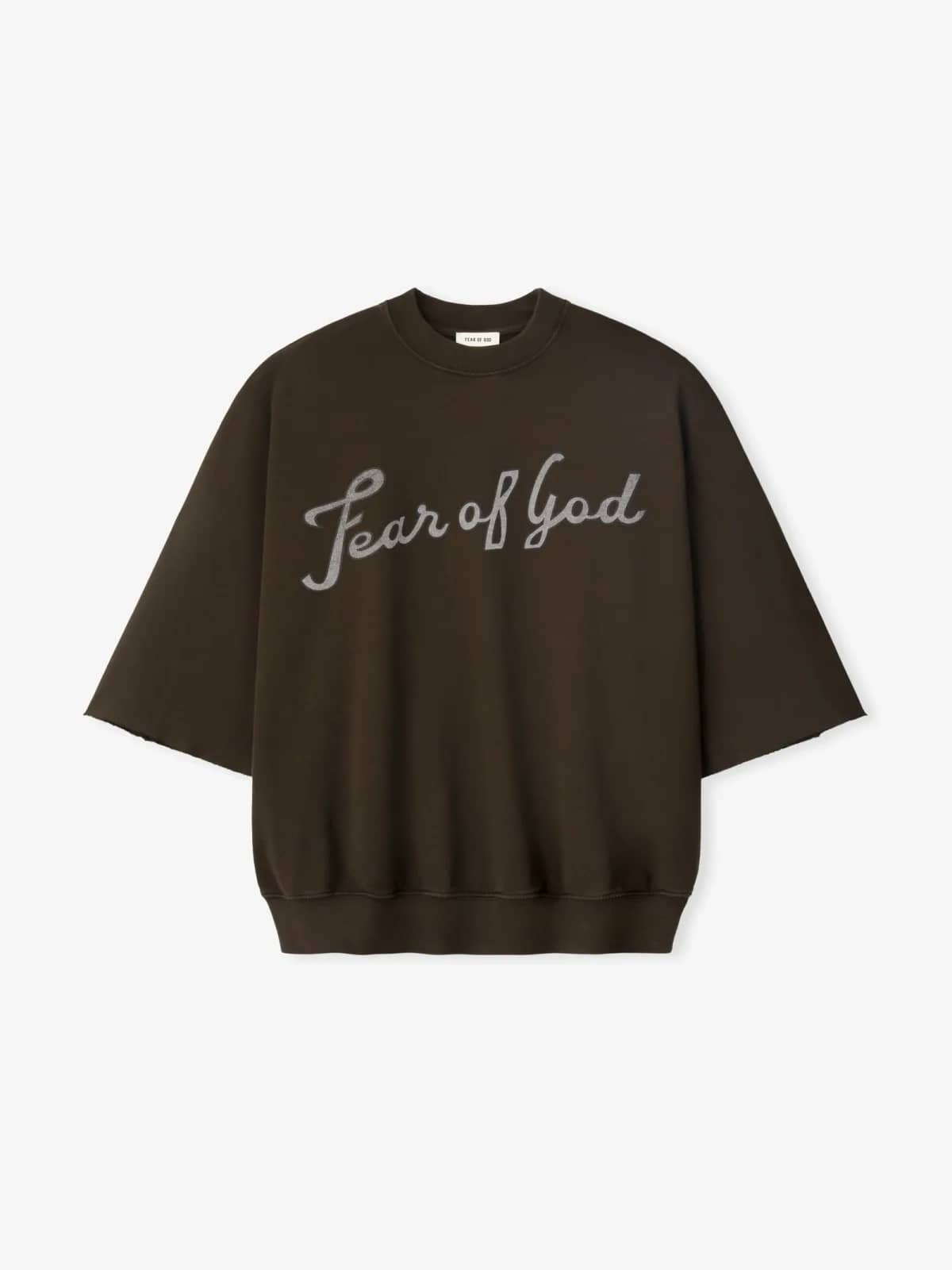 Fear of God kahverengi sweatshirt, önden görünüm