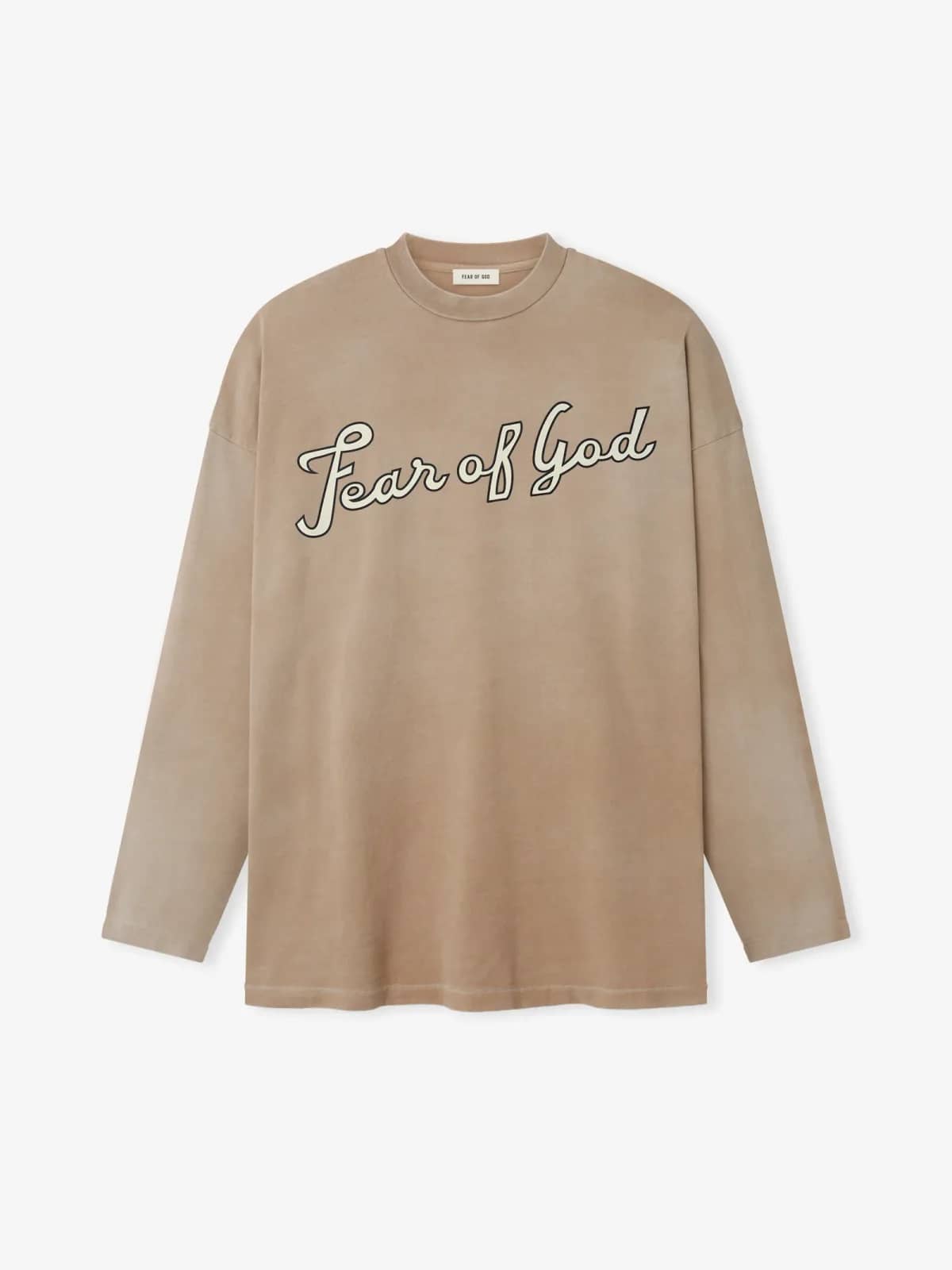 Fear of God bej t-shirt, detay görünüm