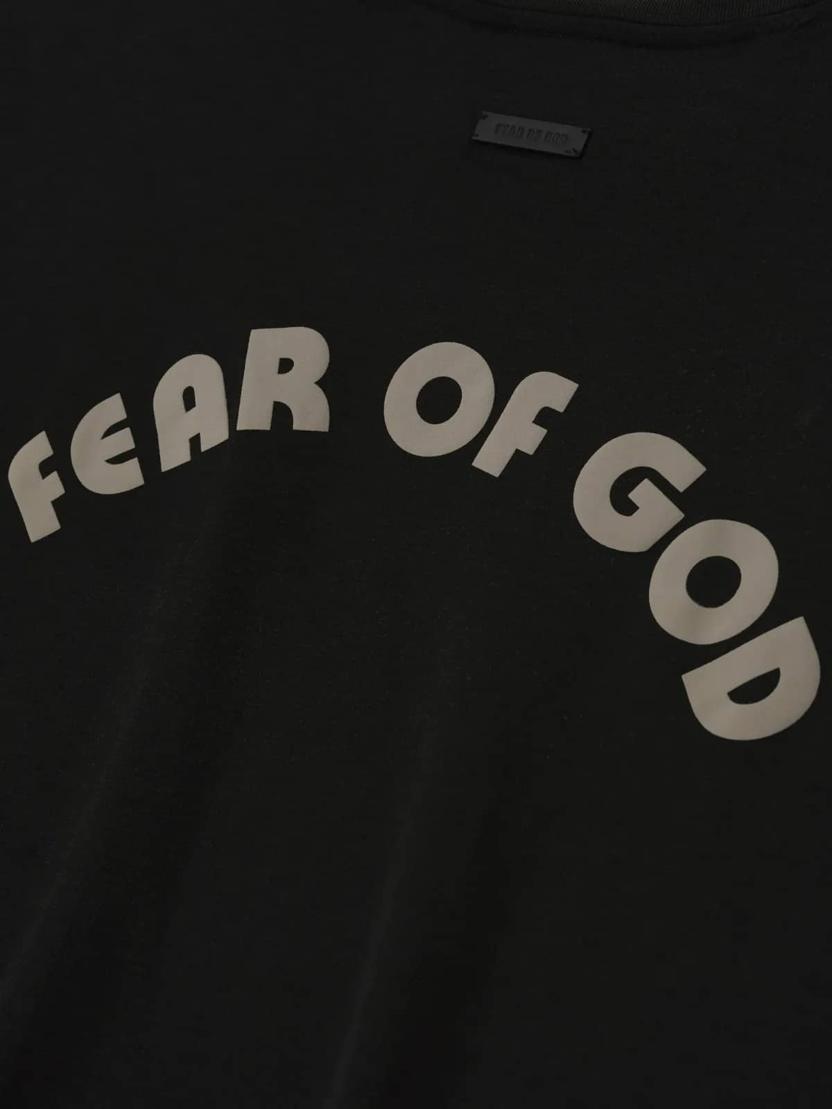 Fear of God siyah pamuk t-shirt, detay görünüm