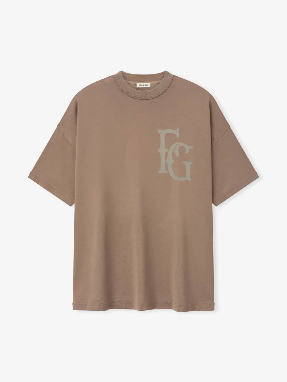 Fear of God bej pamuk t-shirt, detay görünüm