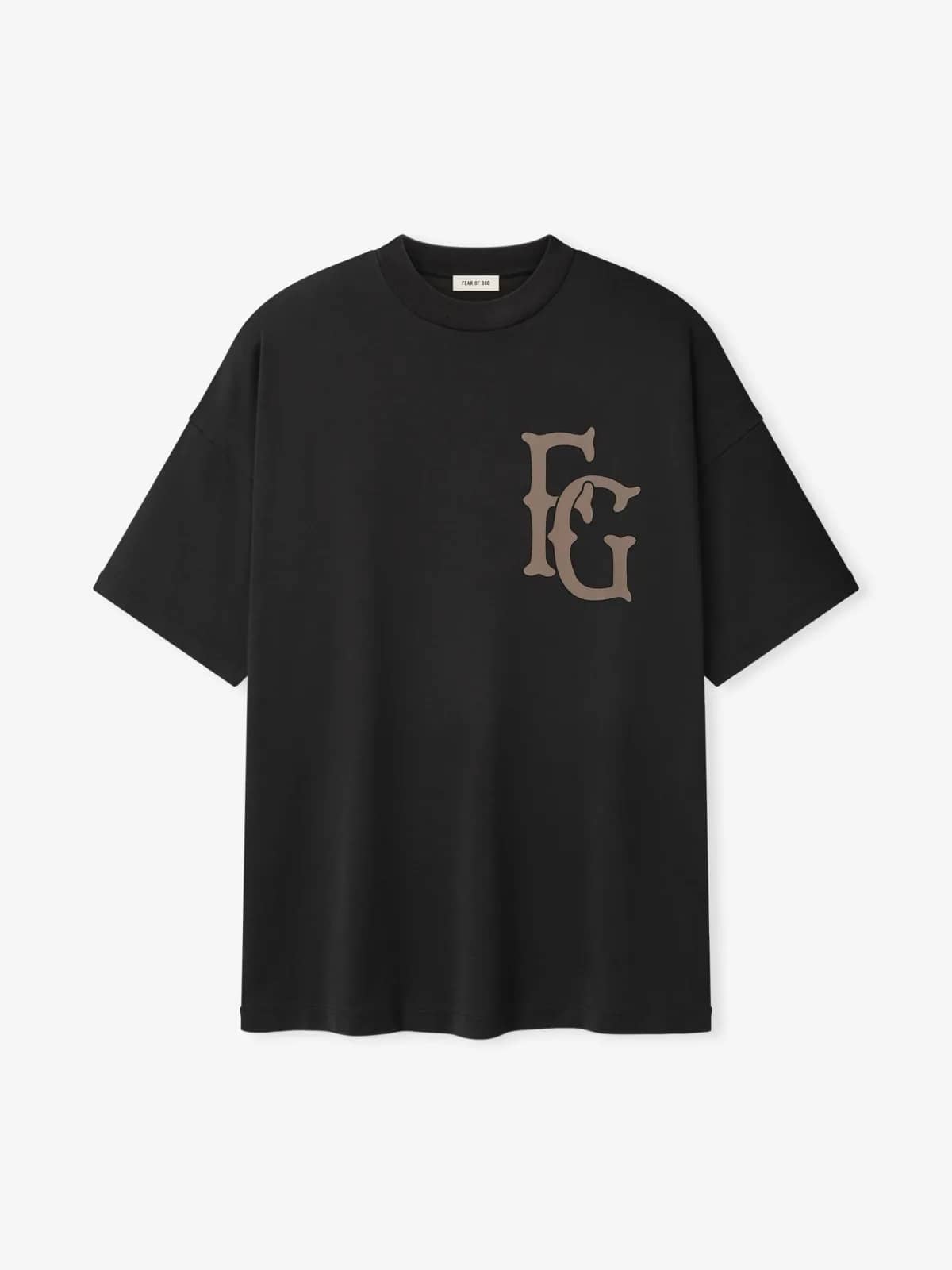 Fear of God siyah pamuk t-shirt, önden görünüm