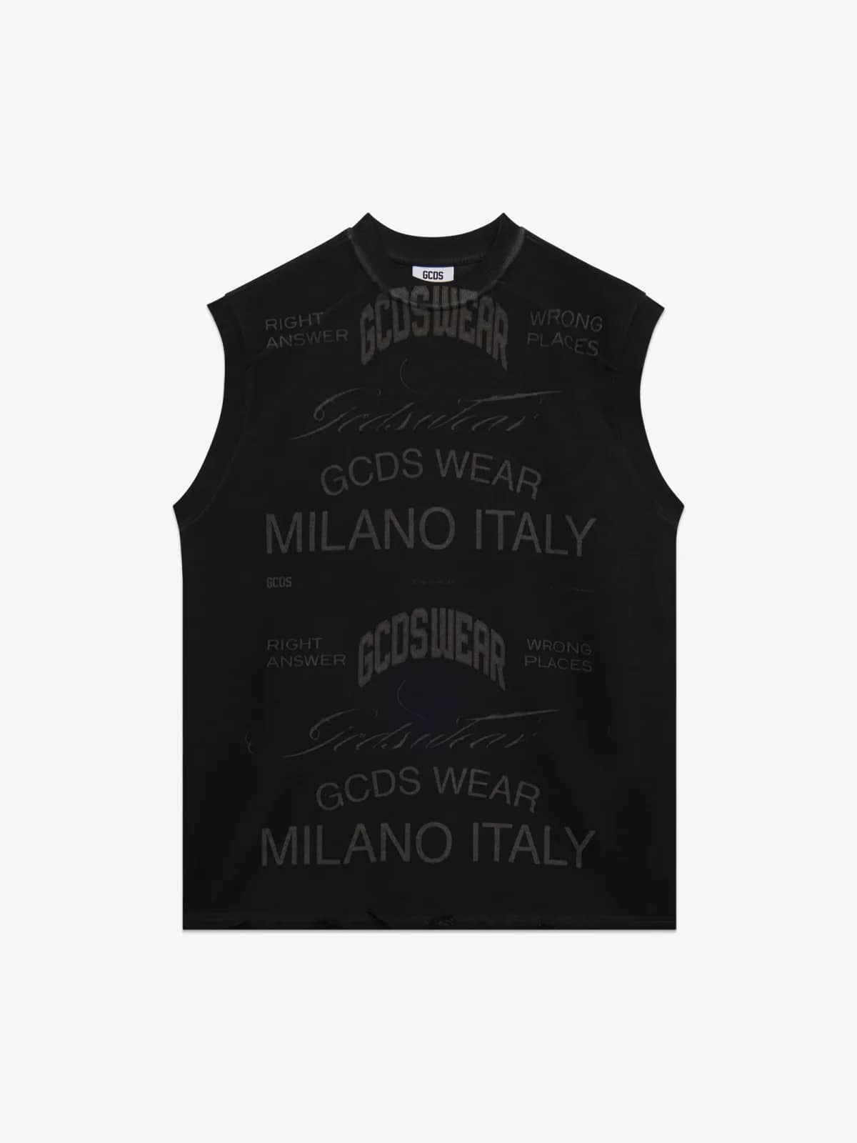 GCDS siyah sweatshirt, önden görünüm