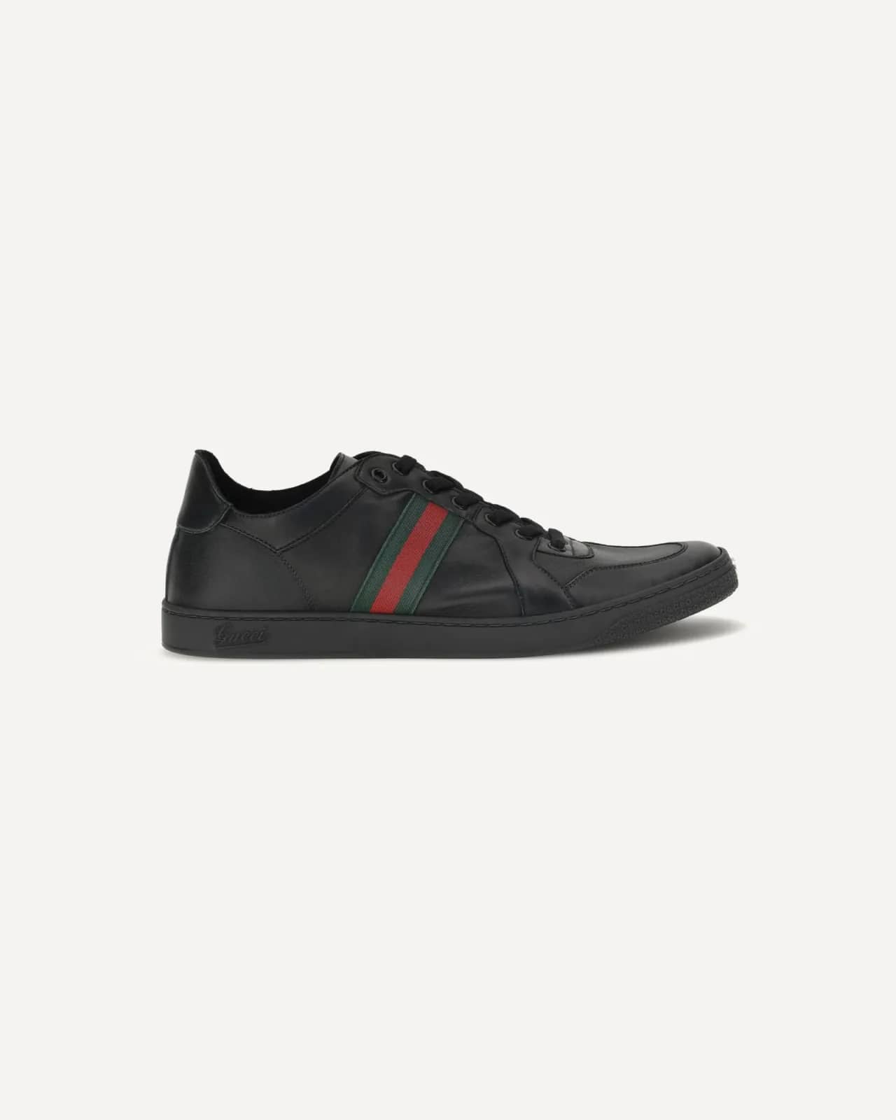 Gucci siyah Coda streç deri sneaker, arkadan çapraz görünüm