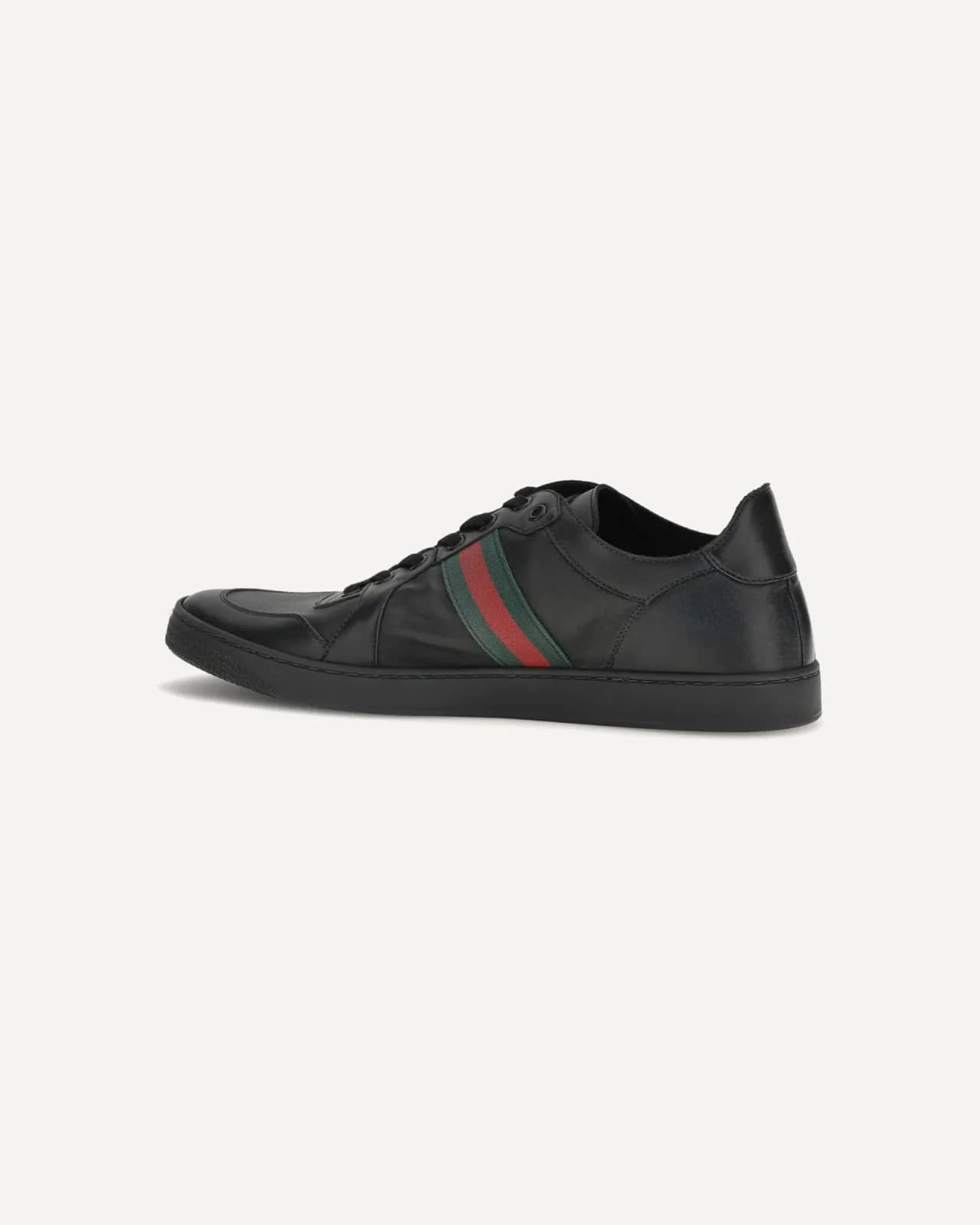 Gucci siyah Coda streç deri sneaker, önden görünüm