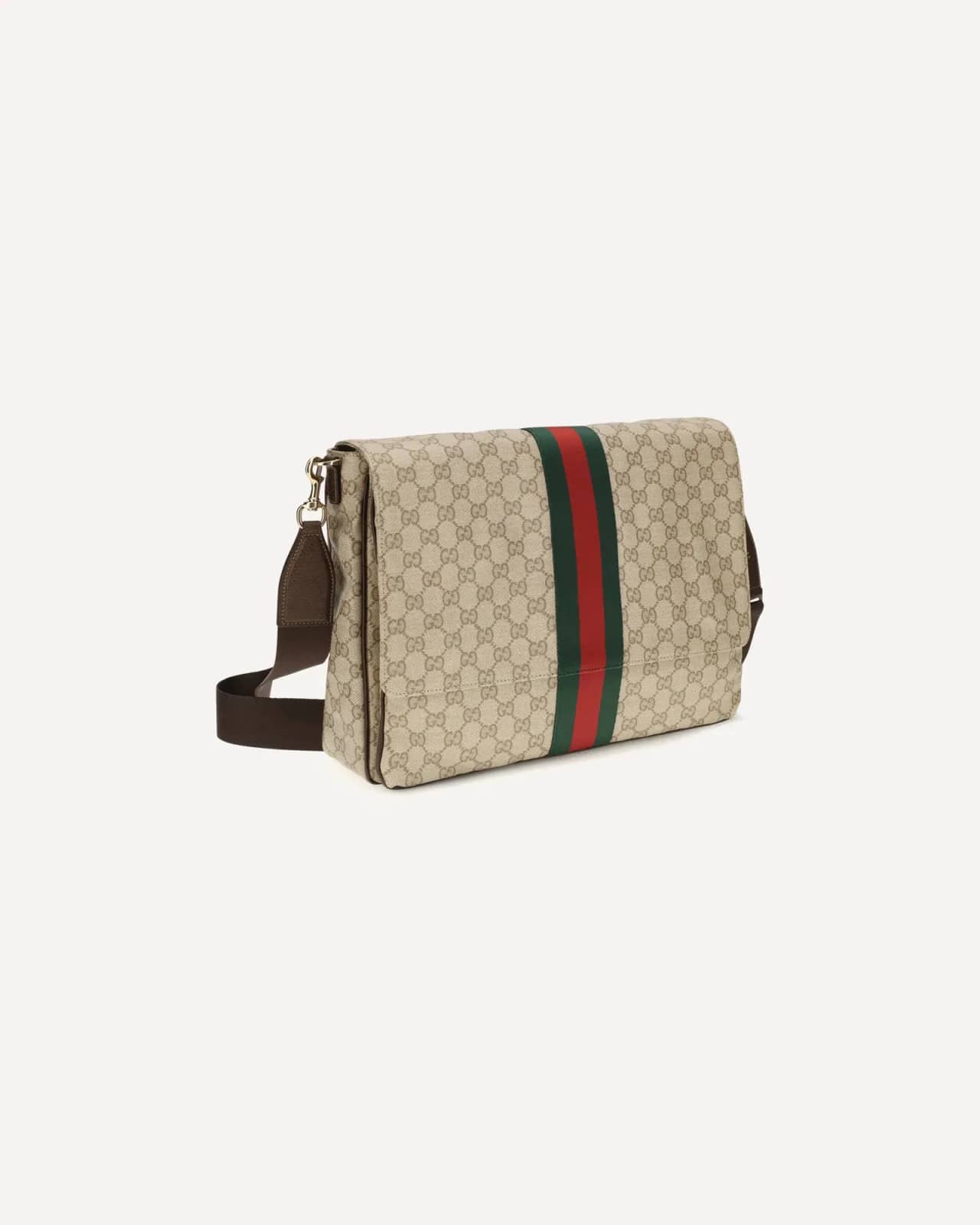 Gucci bej Orta Boy Web Stripe omuz çantası, iç görünüm