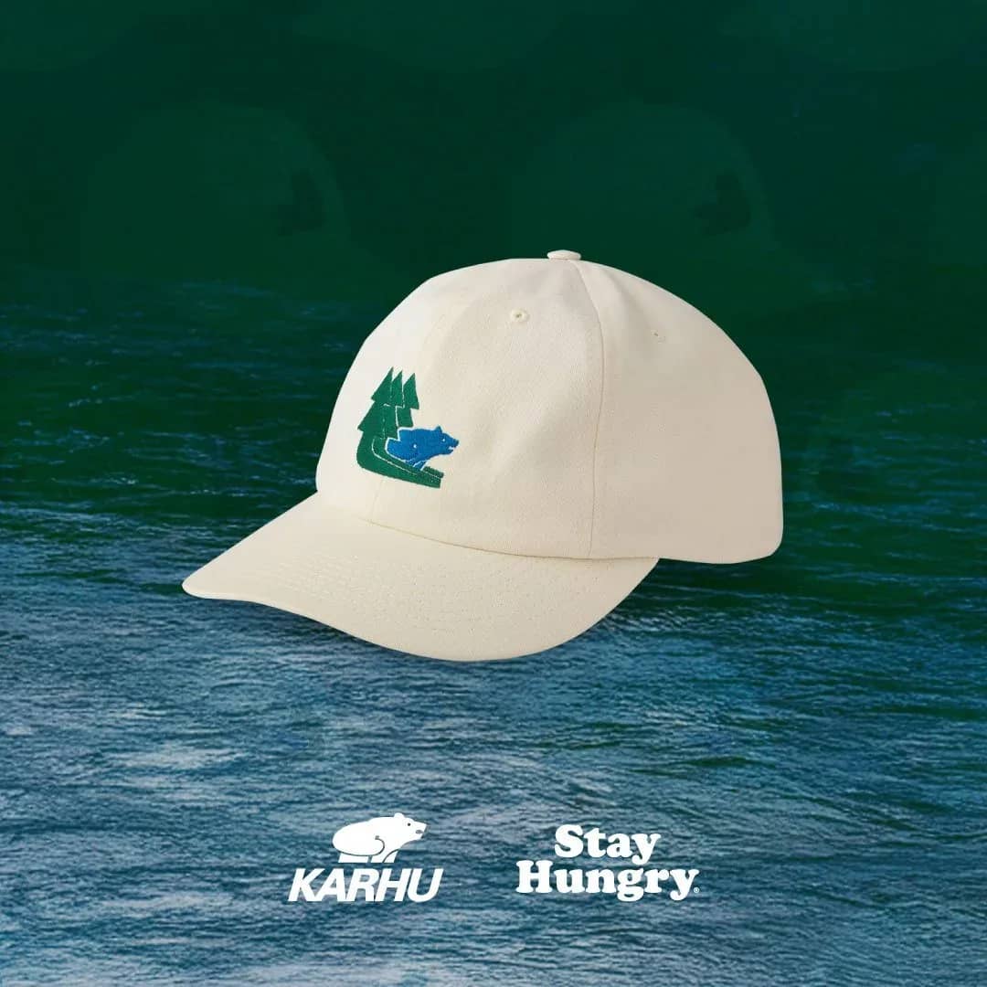 Karhu bej Karhu X Stay Hungry Cap pamuk giyim, arkadan görünüm