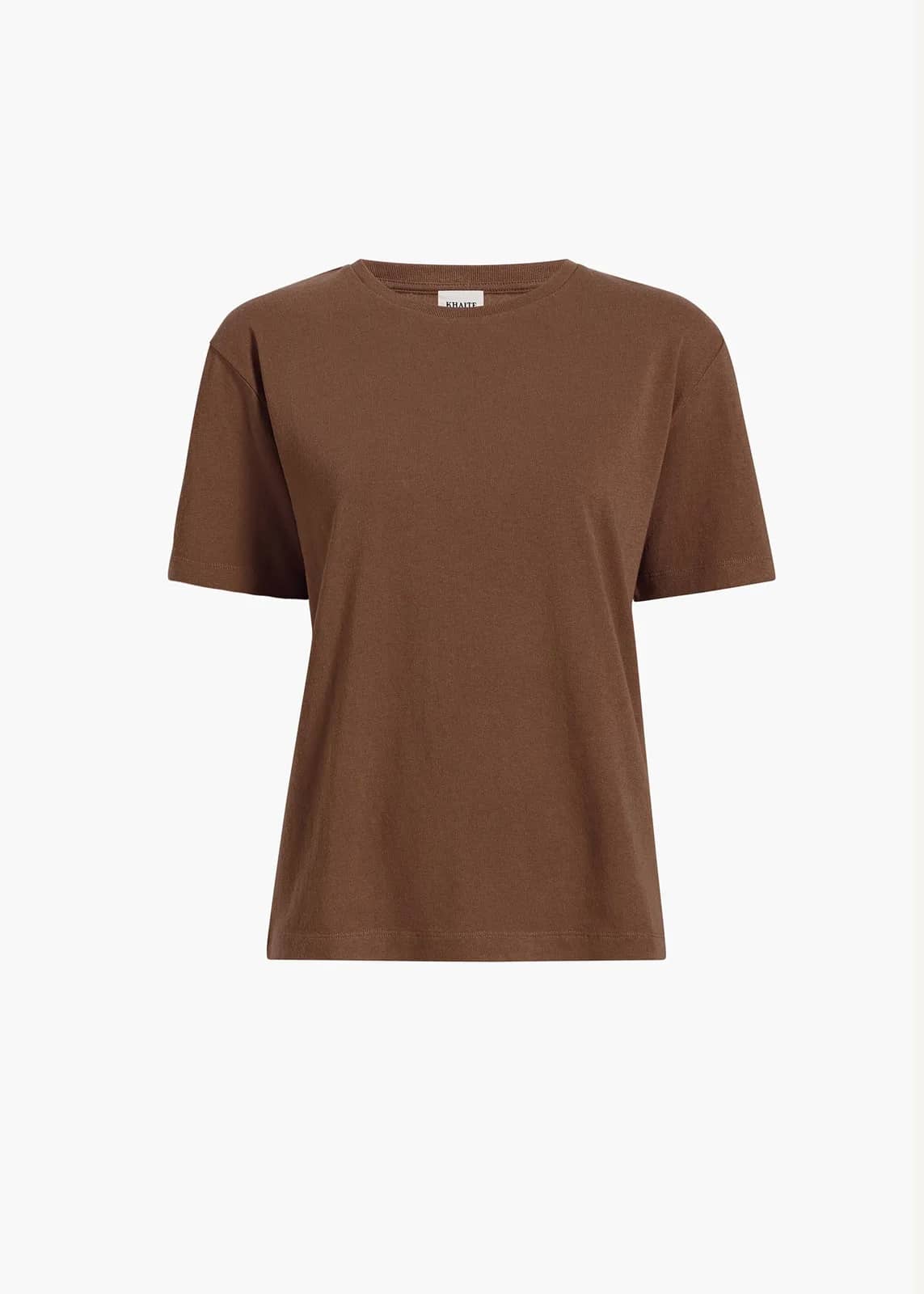 Khaite kahverengi pamuk t-shirt, önden görünüm