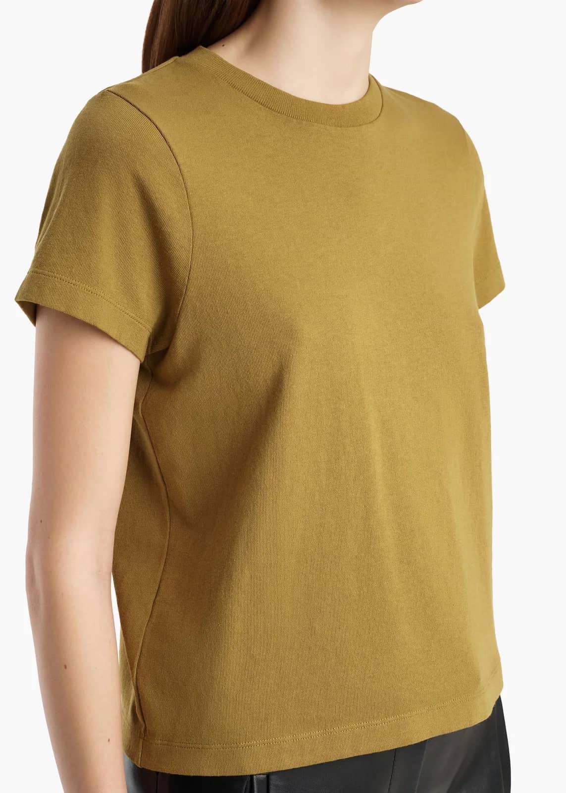 Khaite sarı pamuk t-shirt, detay görünüm