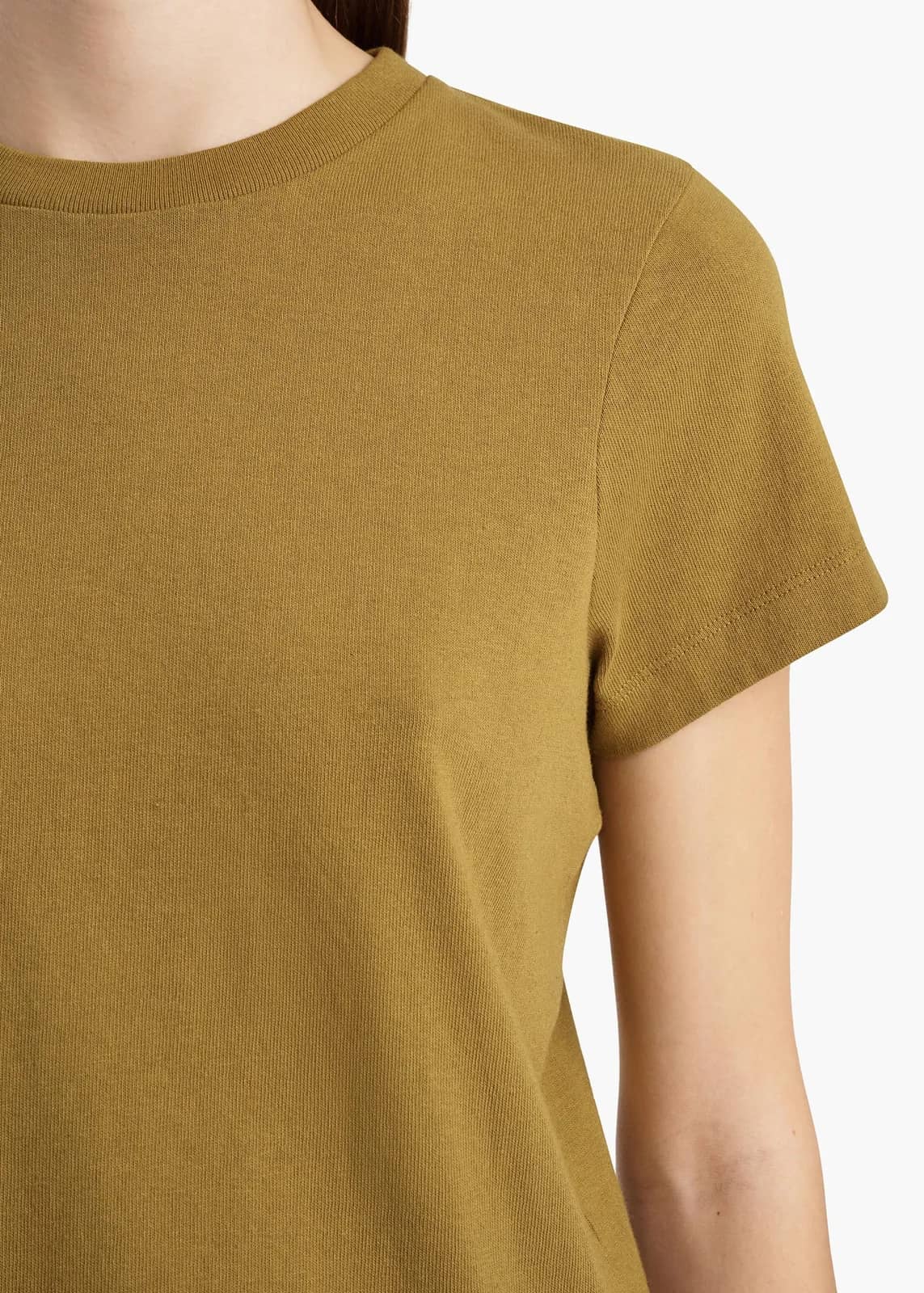 Khaite sarı pamuk t-shirt, detay görünüm