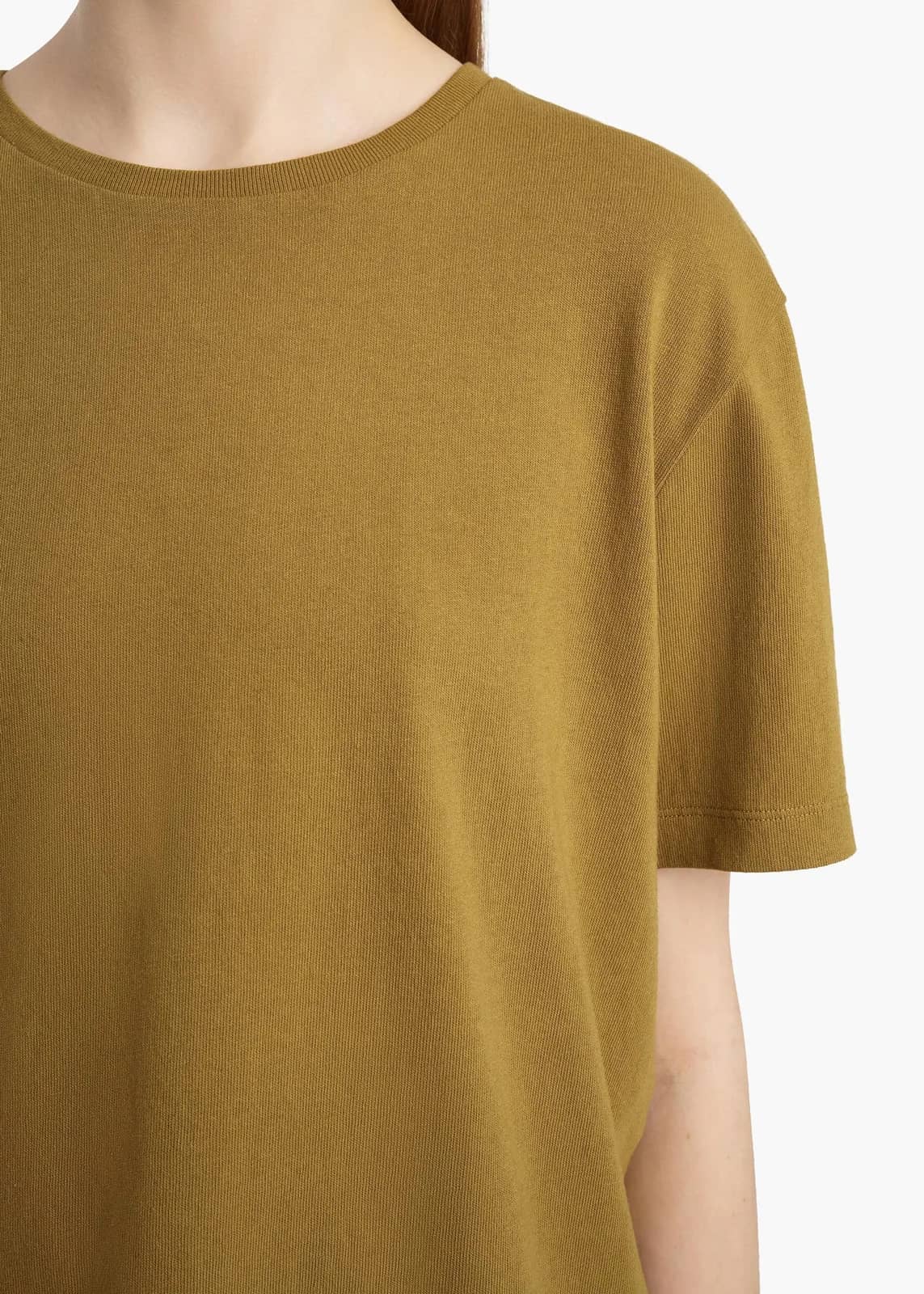 Khaite sarı pamuk t-shirt, detay görünüm