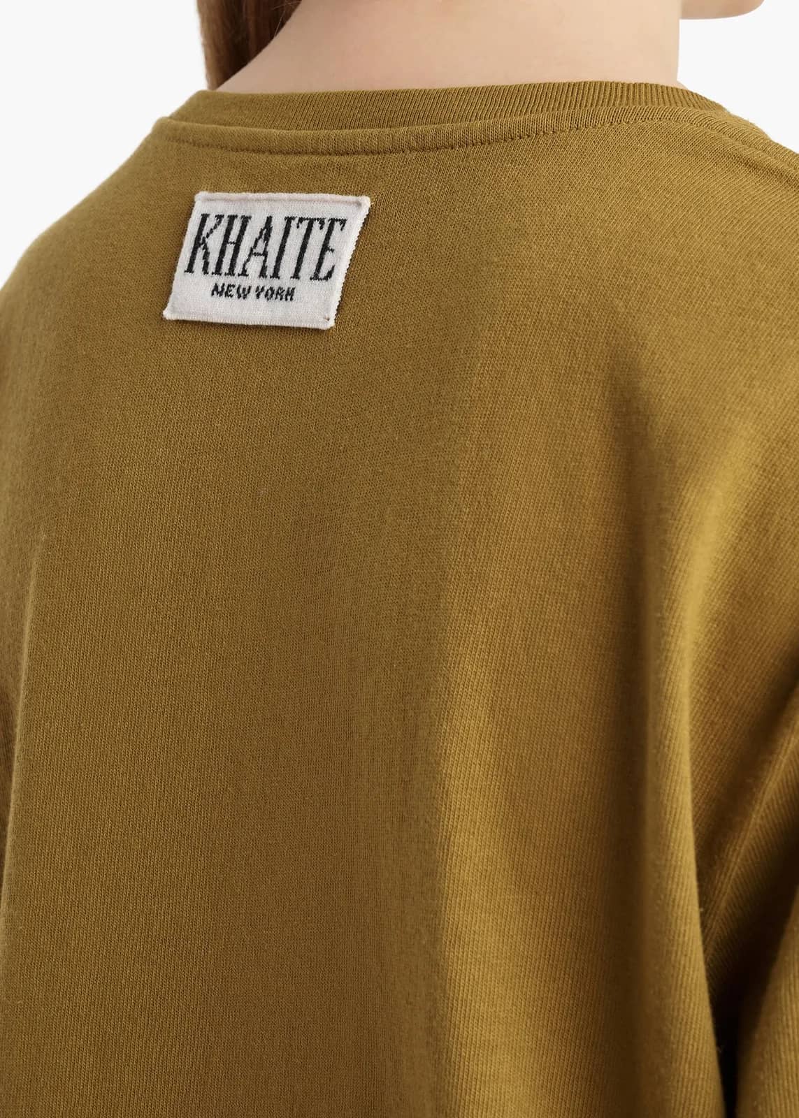 Khaite sarı pamuk t-shirt, detay görünüm