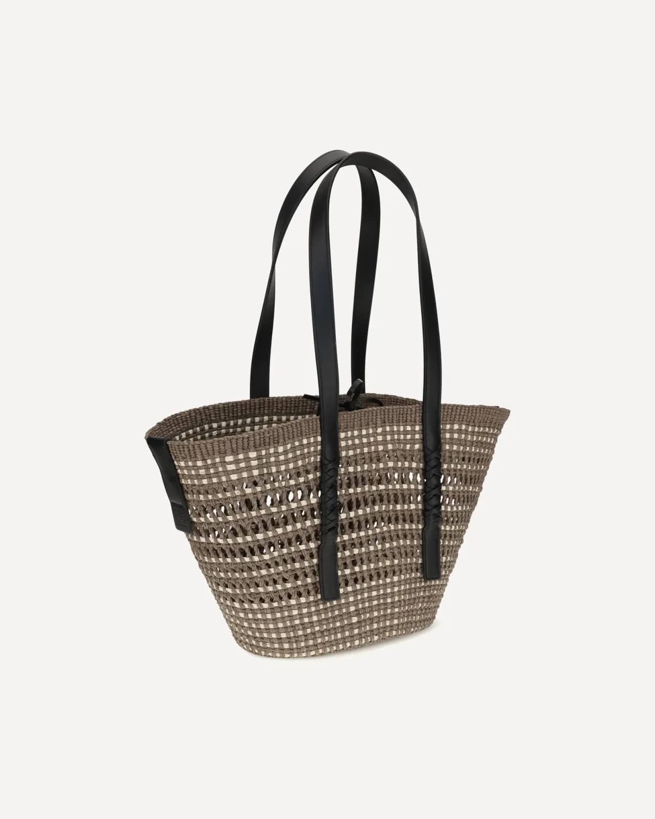 Loewe vizon Orta Boy Braid Basket hasır omuz çantası, iç görünüm