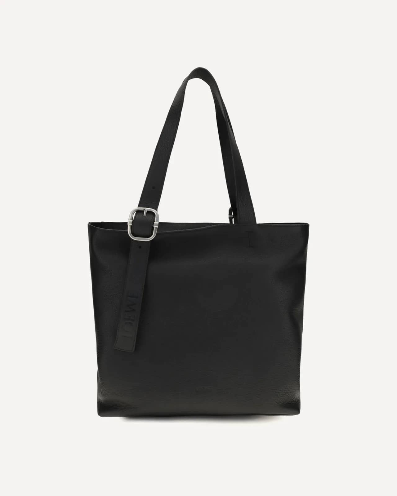 Loewe siyah Loop fermuarlı deri tote çanta, arkadan görünüm