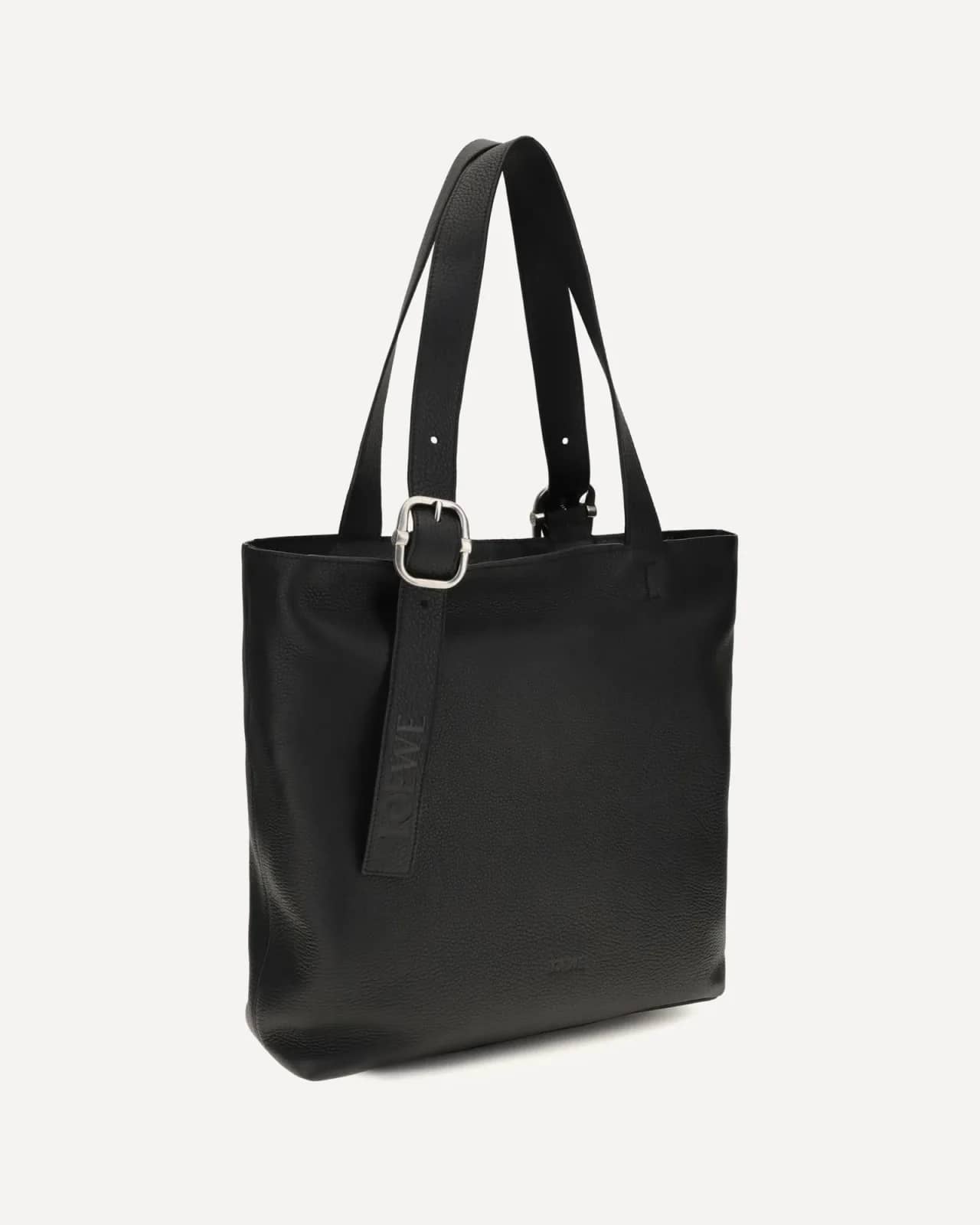 Loewe siyah Loop fermuarlı deri tote çanta, iç görünüm