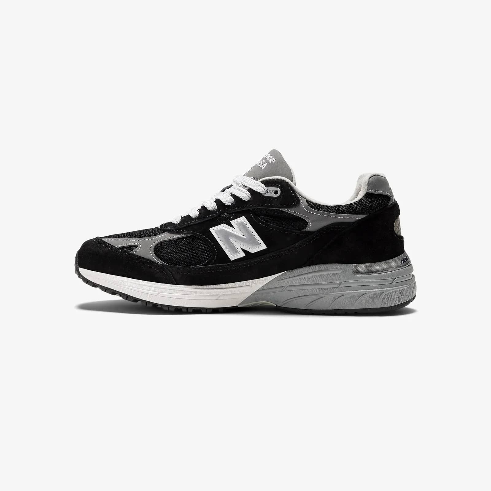 New Balance siyah Made In USA 993 sneaker, arkadan çapraz görünüm