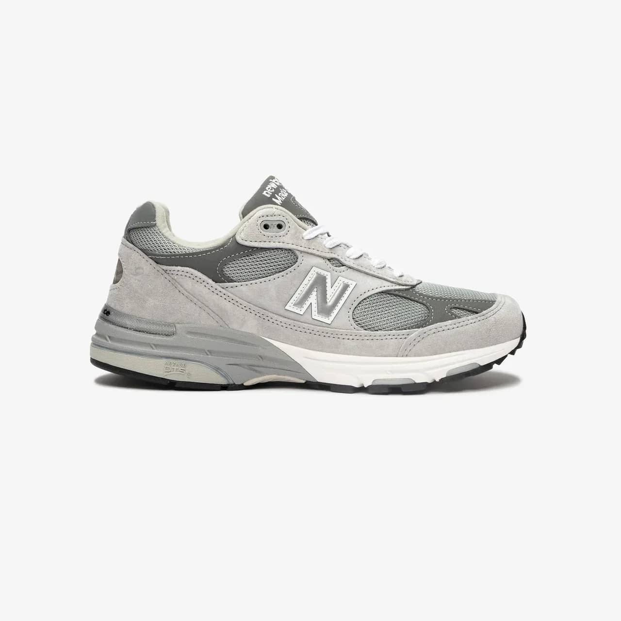 New Balance gri Made In USA 993 sneaker, yandan görünüm