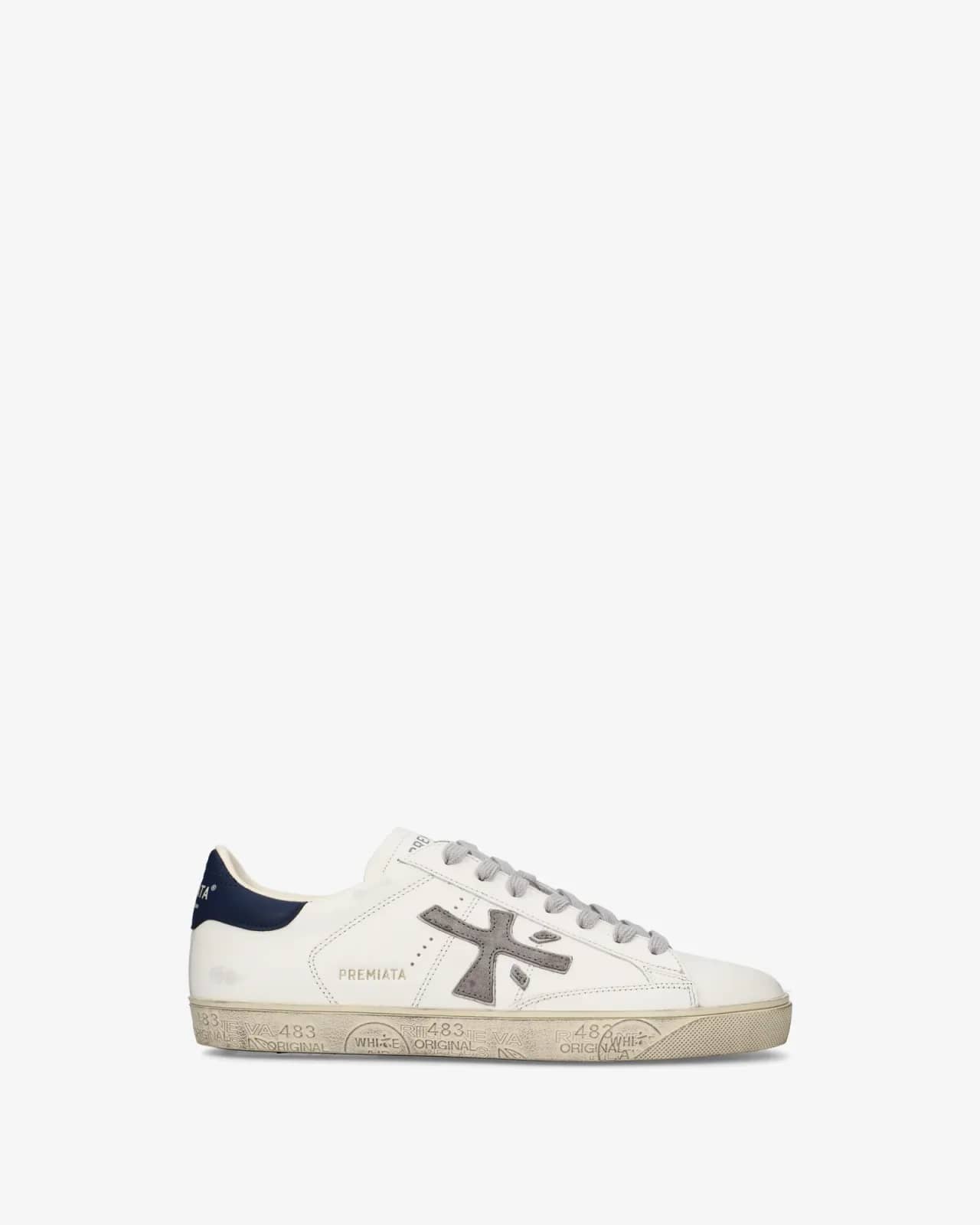 Premiata beyaz Steven sneaker, yandan görünüm