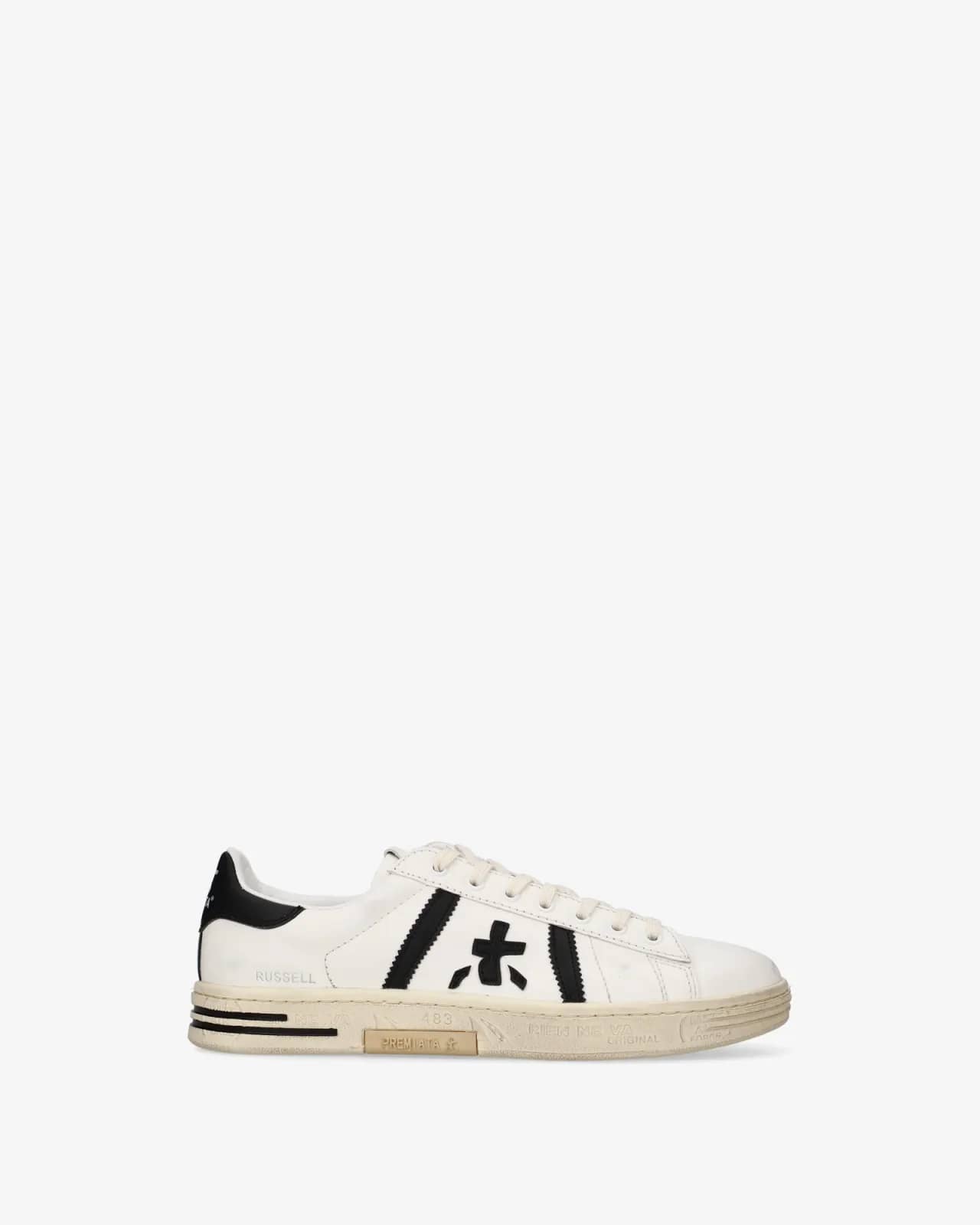 Premiata beyaz Russell sneaker, yandan görünüm