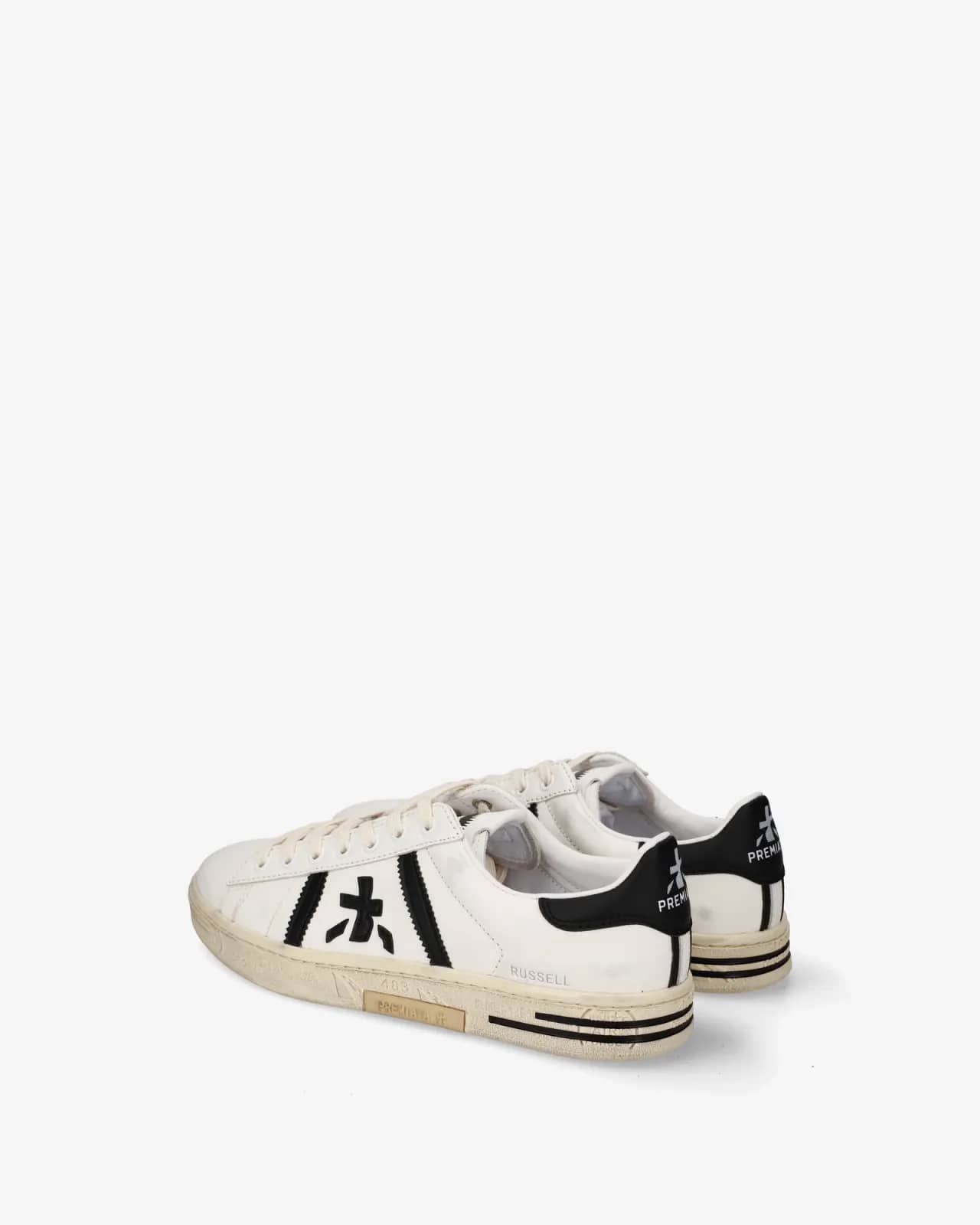 Premiata beyaz Russell sneaker, önden görünüm