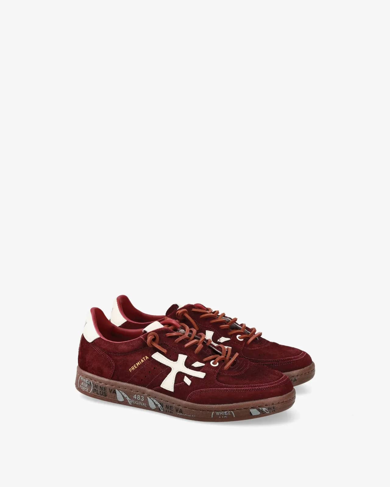 Premiata bordo Bskt Clayd sneaker, önden çapraz görünüm