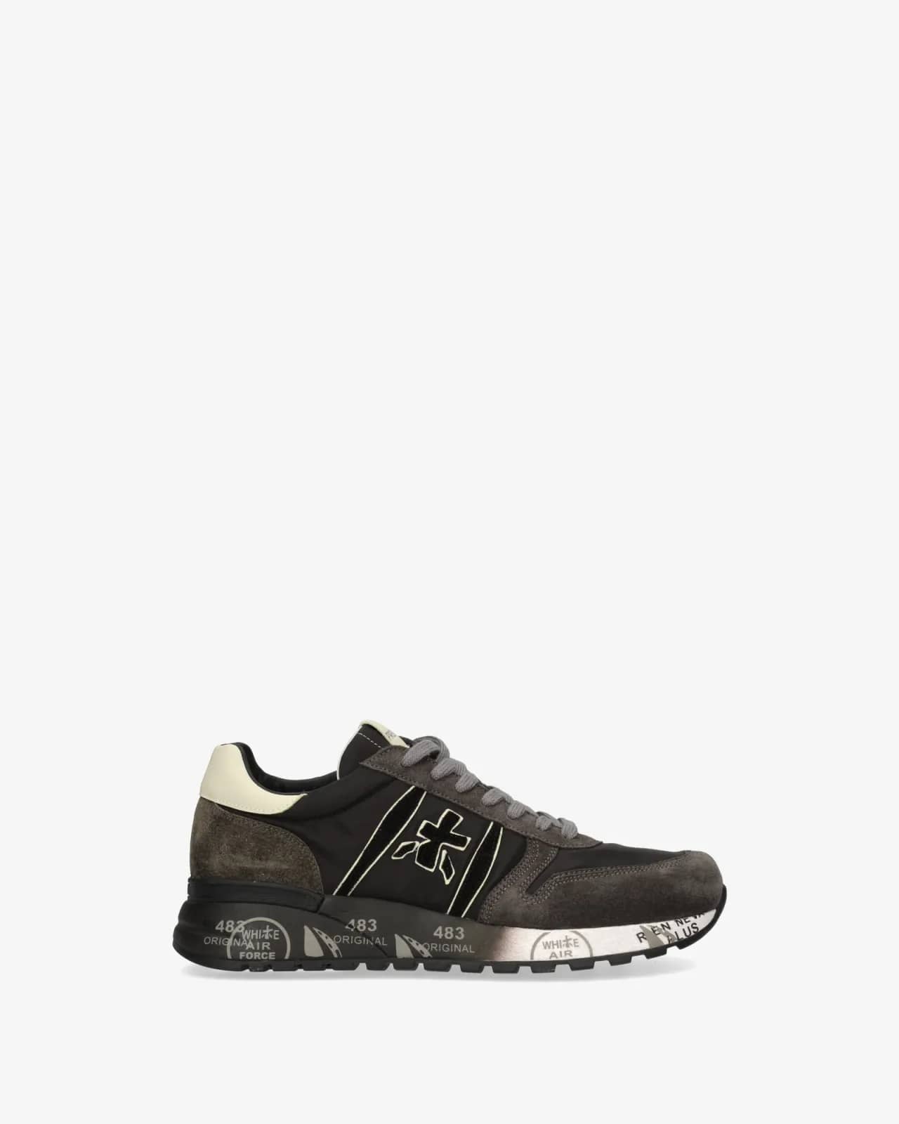 Premiata gri Lander sneaker, yandan görünüm