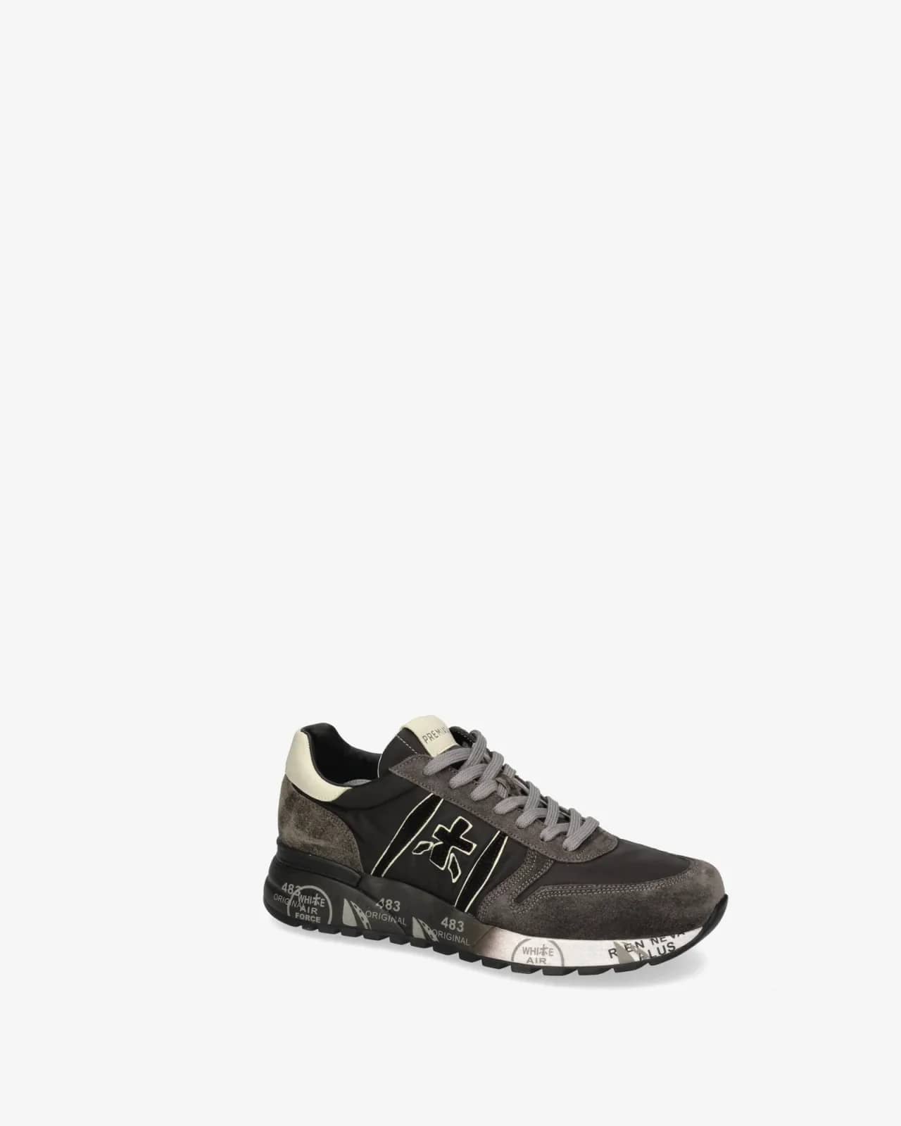 Premiata gri Lander sneaker, önden çapraz görünüm