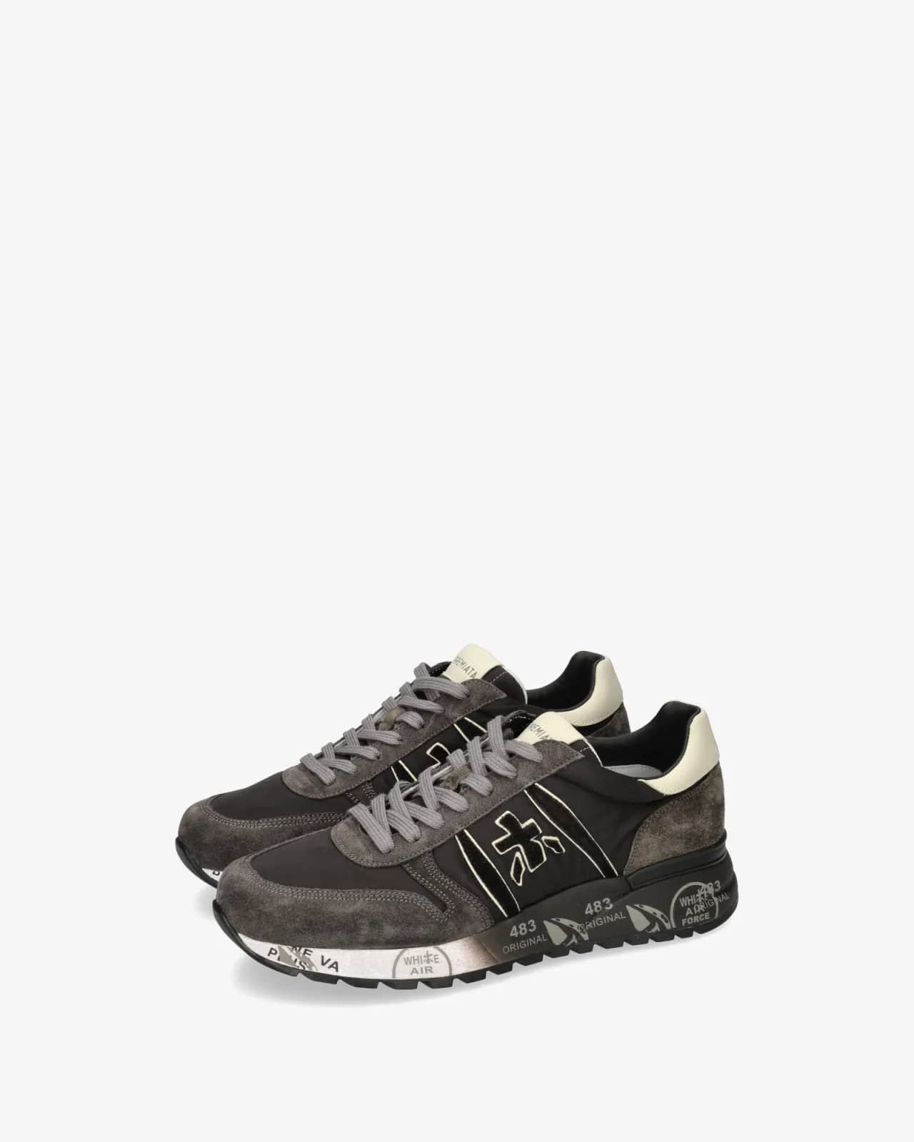 Premiata gri Lander sneaker, iç yandan görünüm