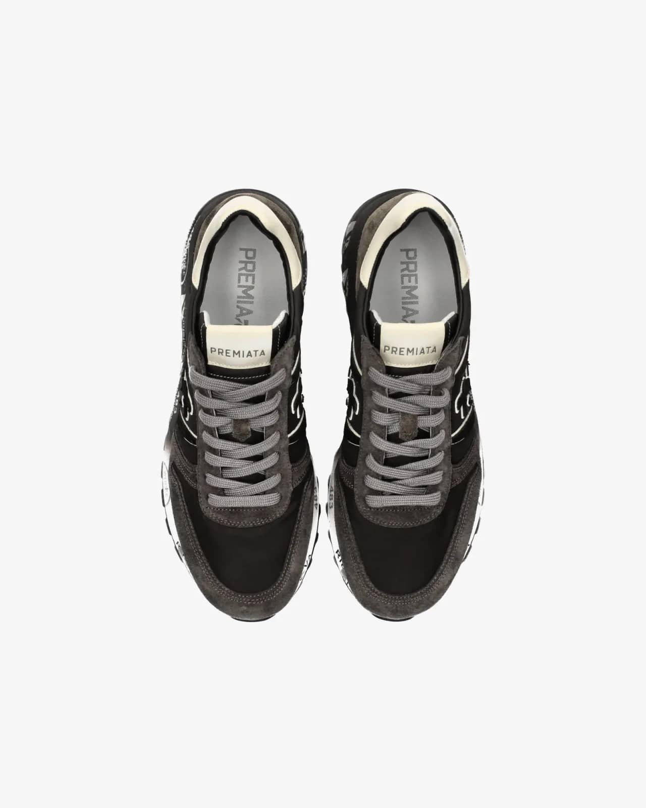 Premiata gri Lander sneaker, detay görünüm