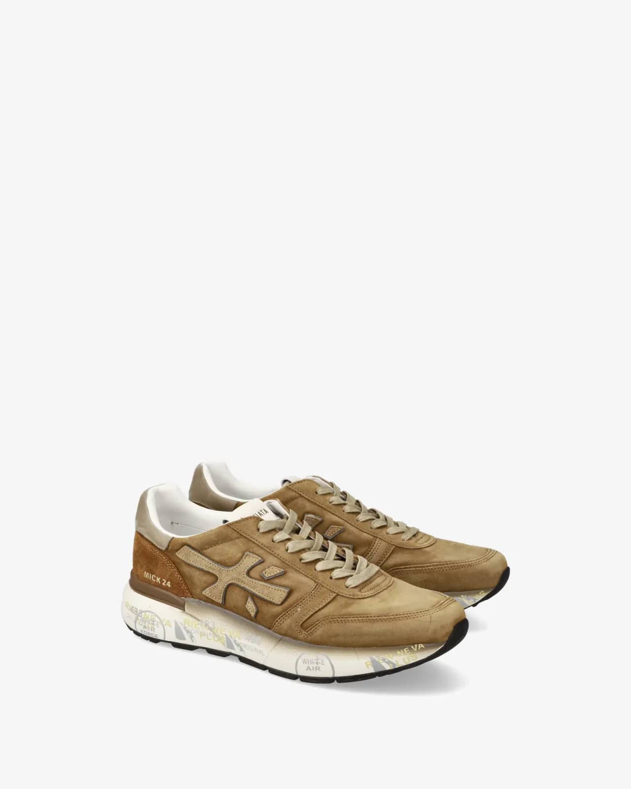 Premiata bej Mick sneaker, önden çapraz görünüm
