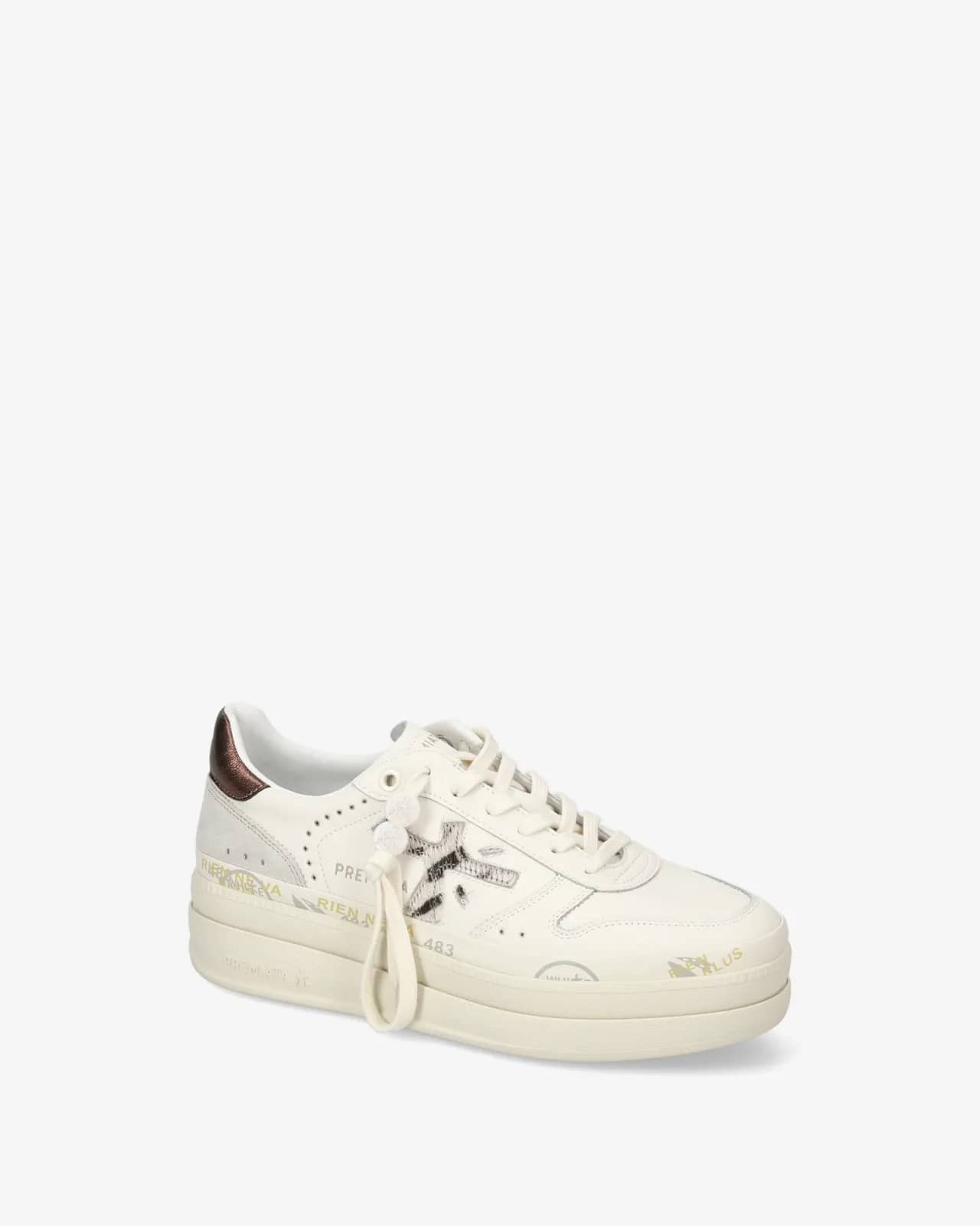 Premiata beyaz Micol sneaker, iç yandan görünüm