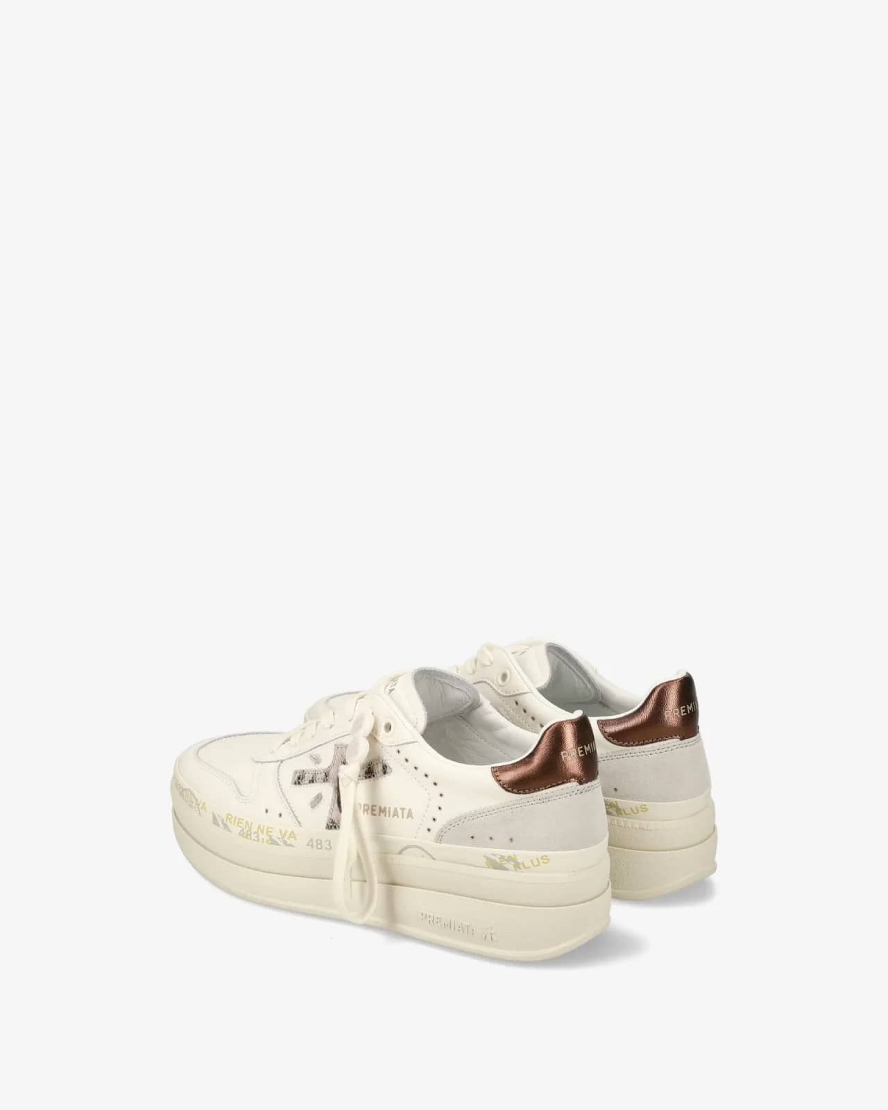 Premiata beyaz Micol sneaker, önden görünüm