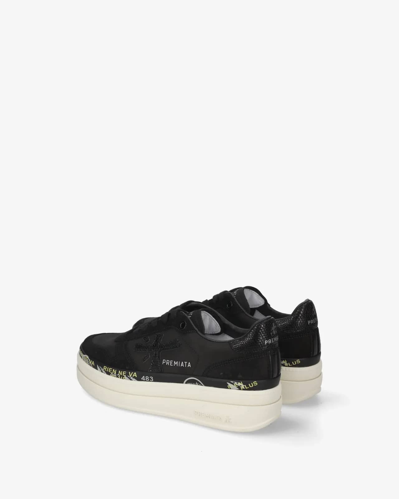 Premiata siyah Micol sneaker, önden görünüm