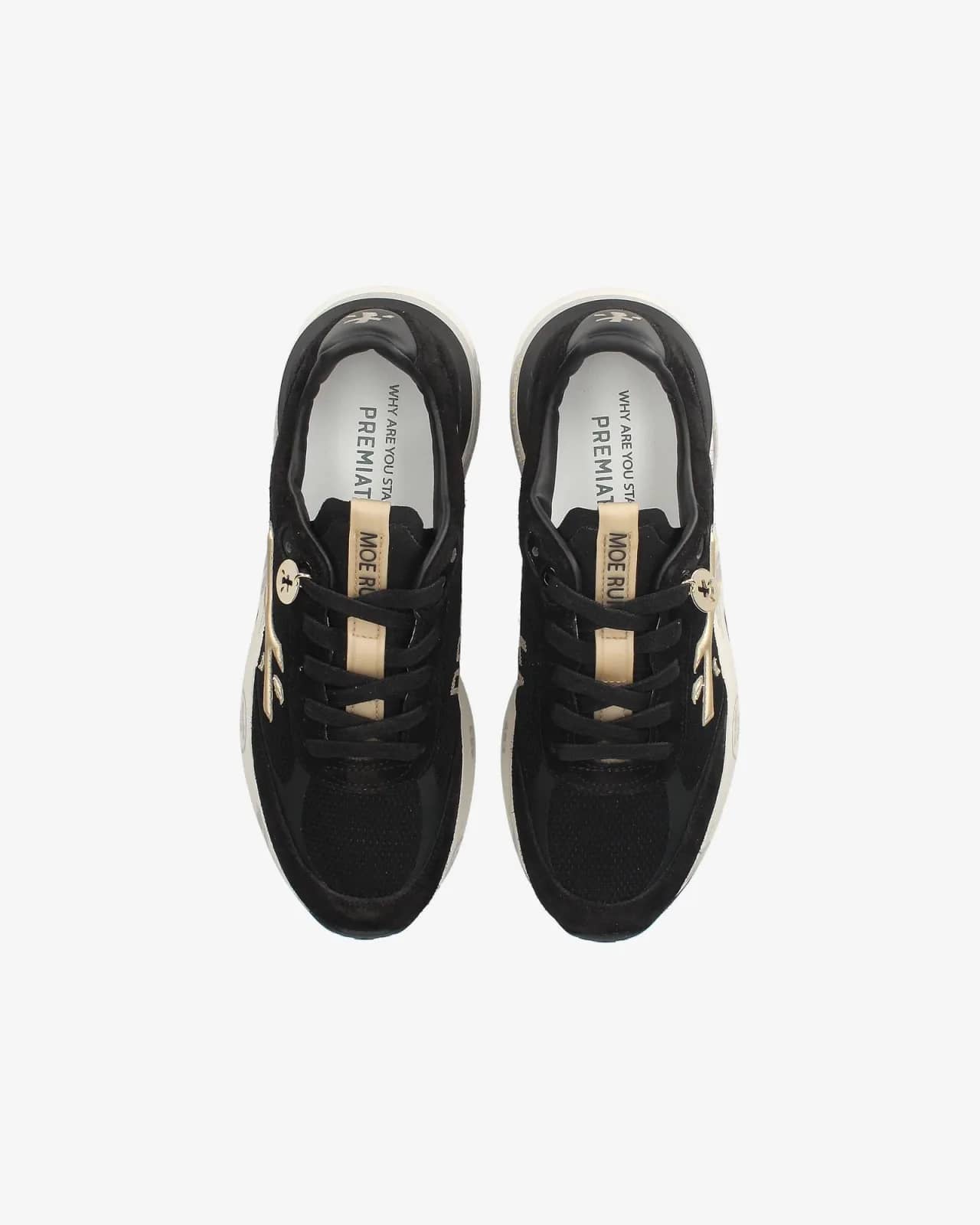 Premiata siyah Moerund sneaker, detay görünüm