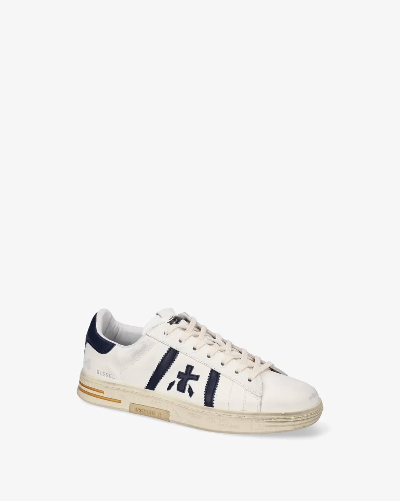 Premiata beyaz Russell sneaker, iç yandan görünüm