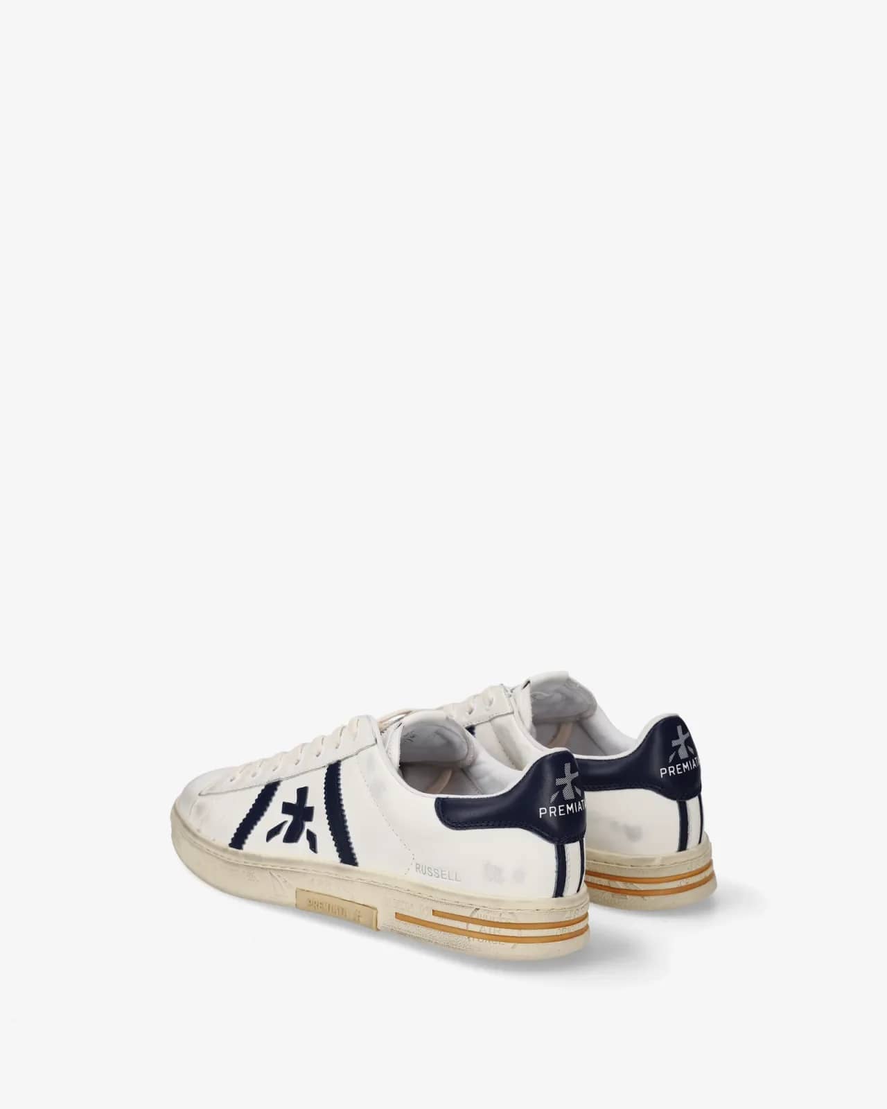 Premiata beyaz Russell sneaker, önden görünüm