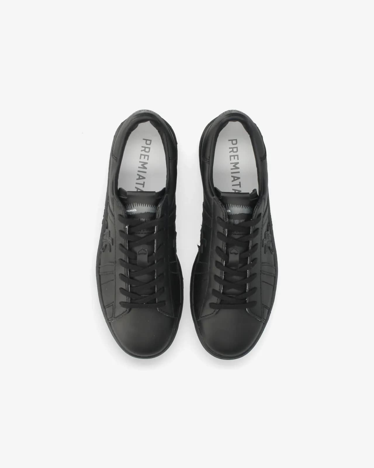 Premiata siyah Russell sneaker, detay görünüm