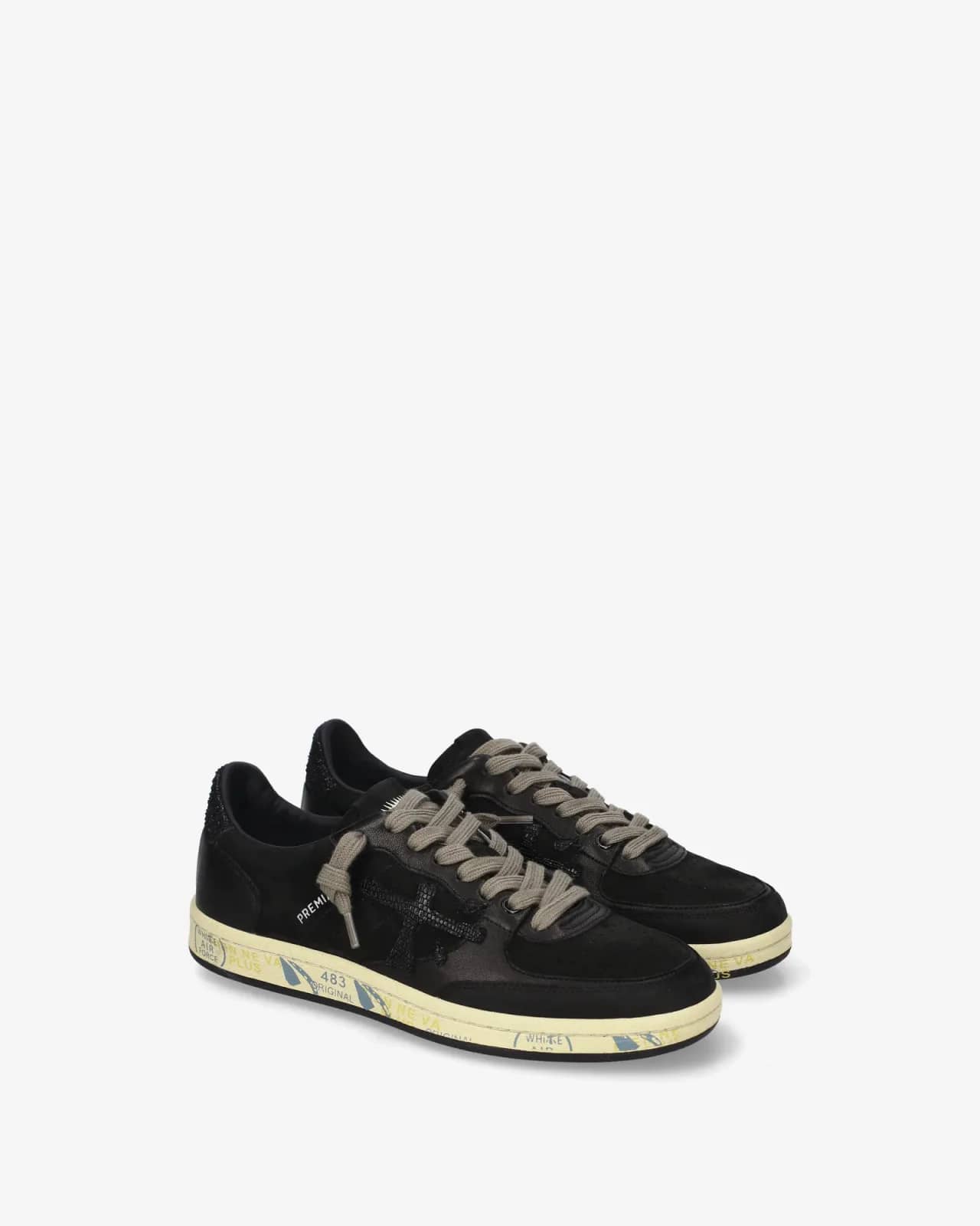 Premiata siyah Bskt Clayd sneaker, önden çapraz görünüm