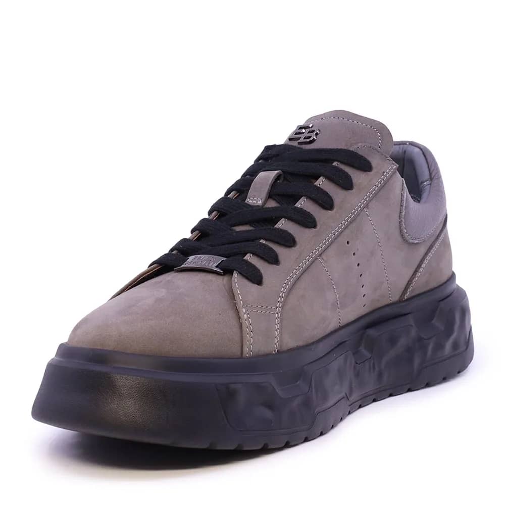 Enzo Bertini gri premium nubuk sneaker, iç yandan görünüm
